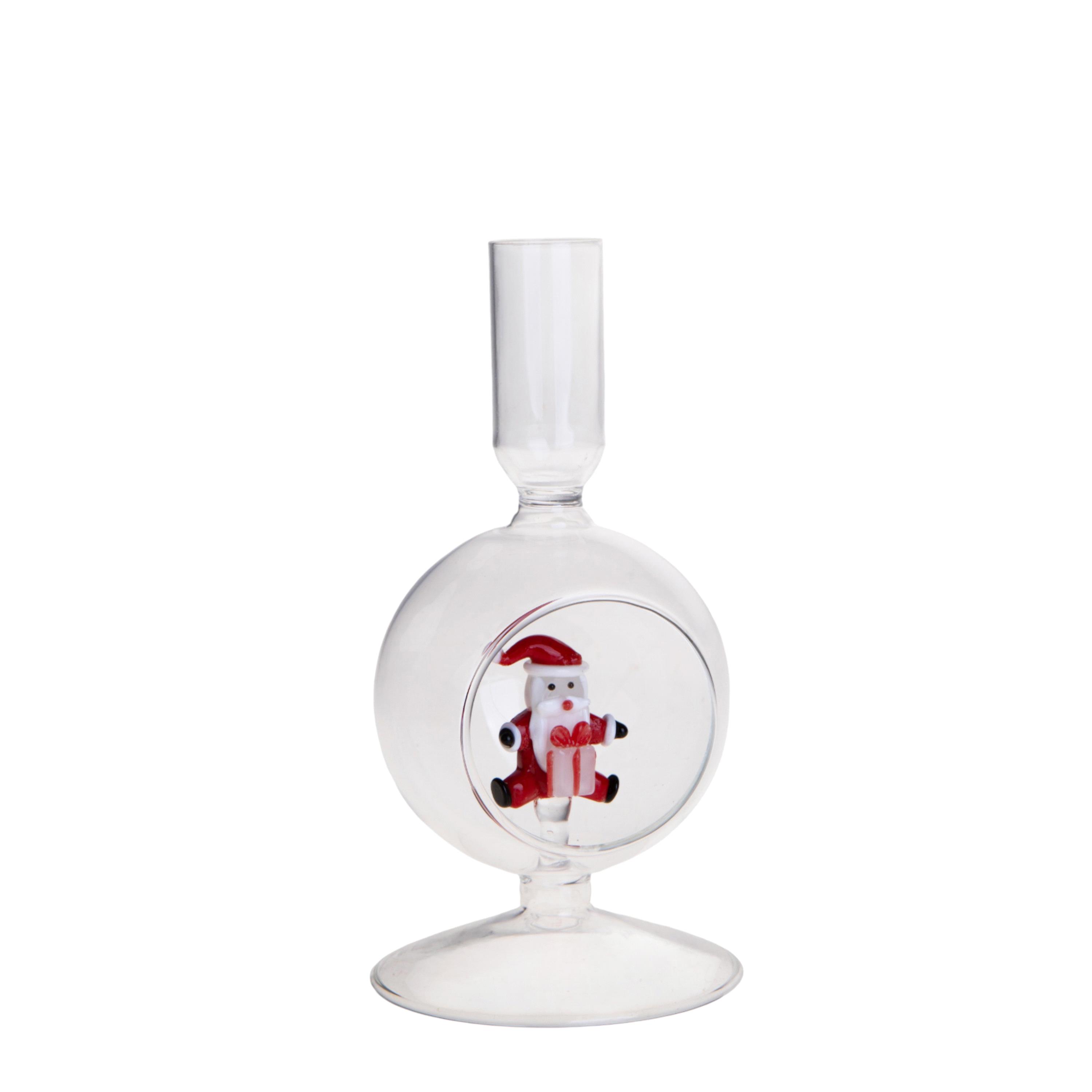 P/CANDELA H.16,5 CM C/BABBO NATALE