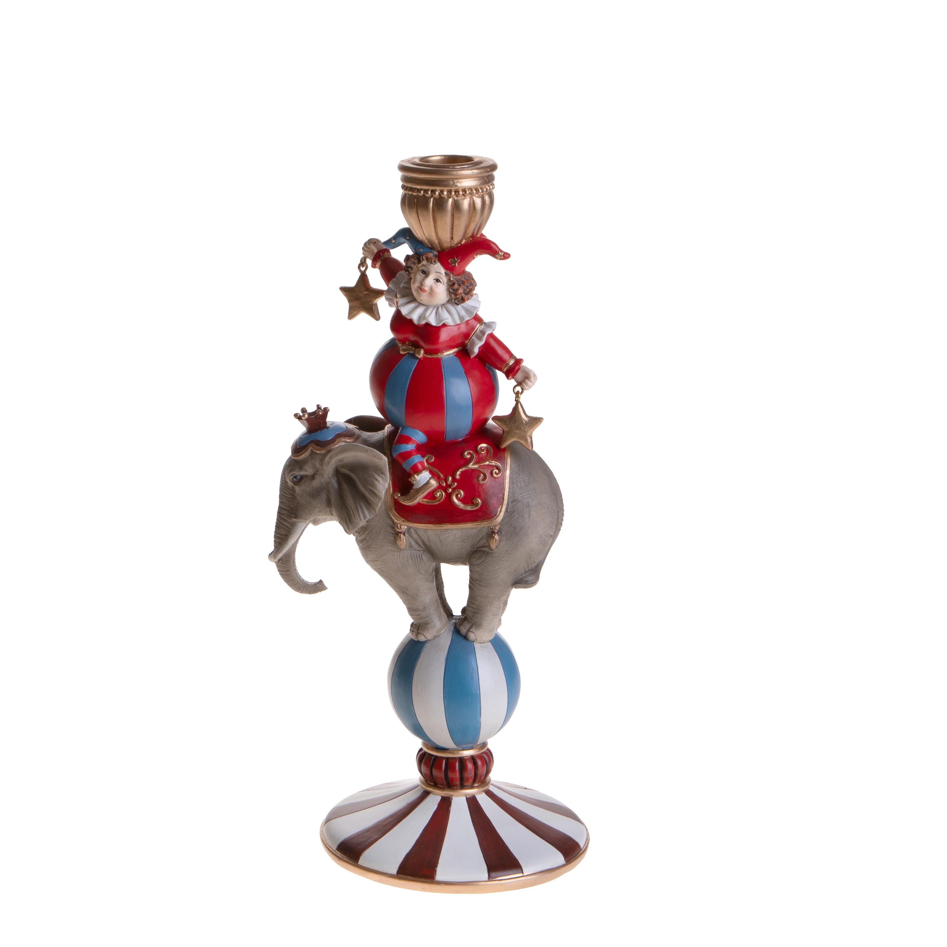 P/CANDELA X 1 14XH.30CM C/CLOWN ELEFANTE