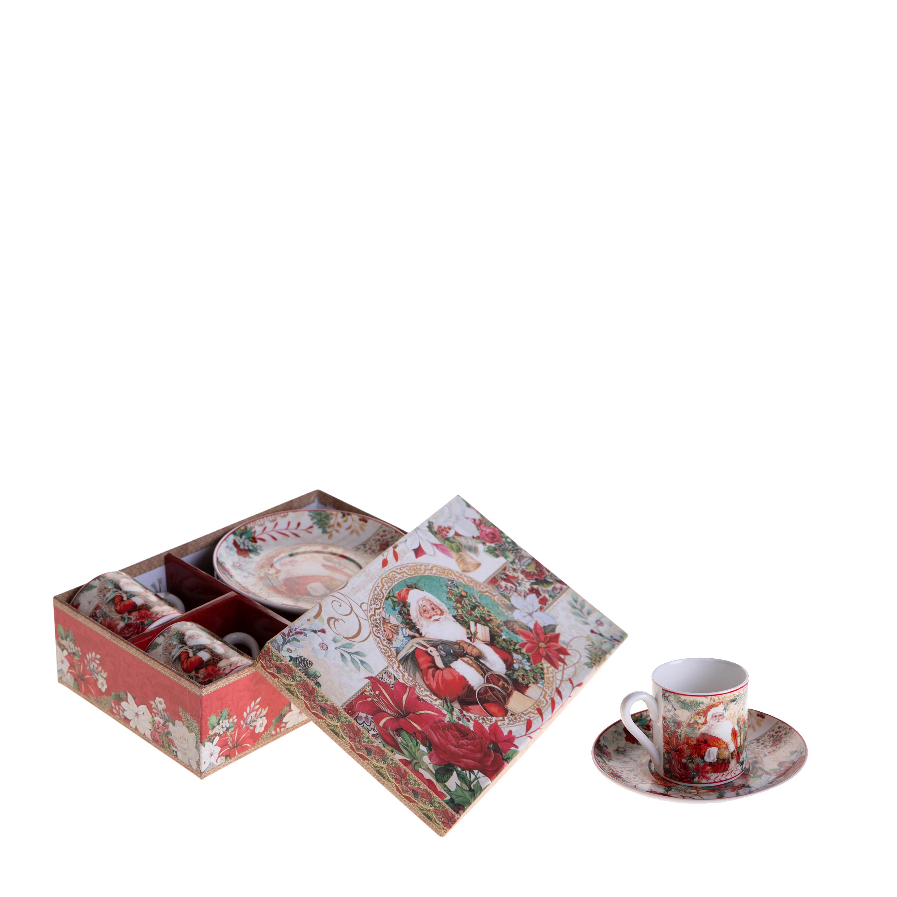 SET/2 TAZZE/PIATTI 22 CM C/B.NATALE IN B