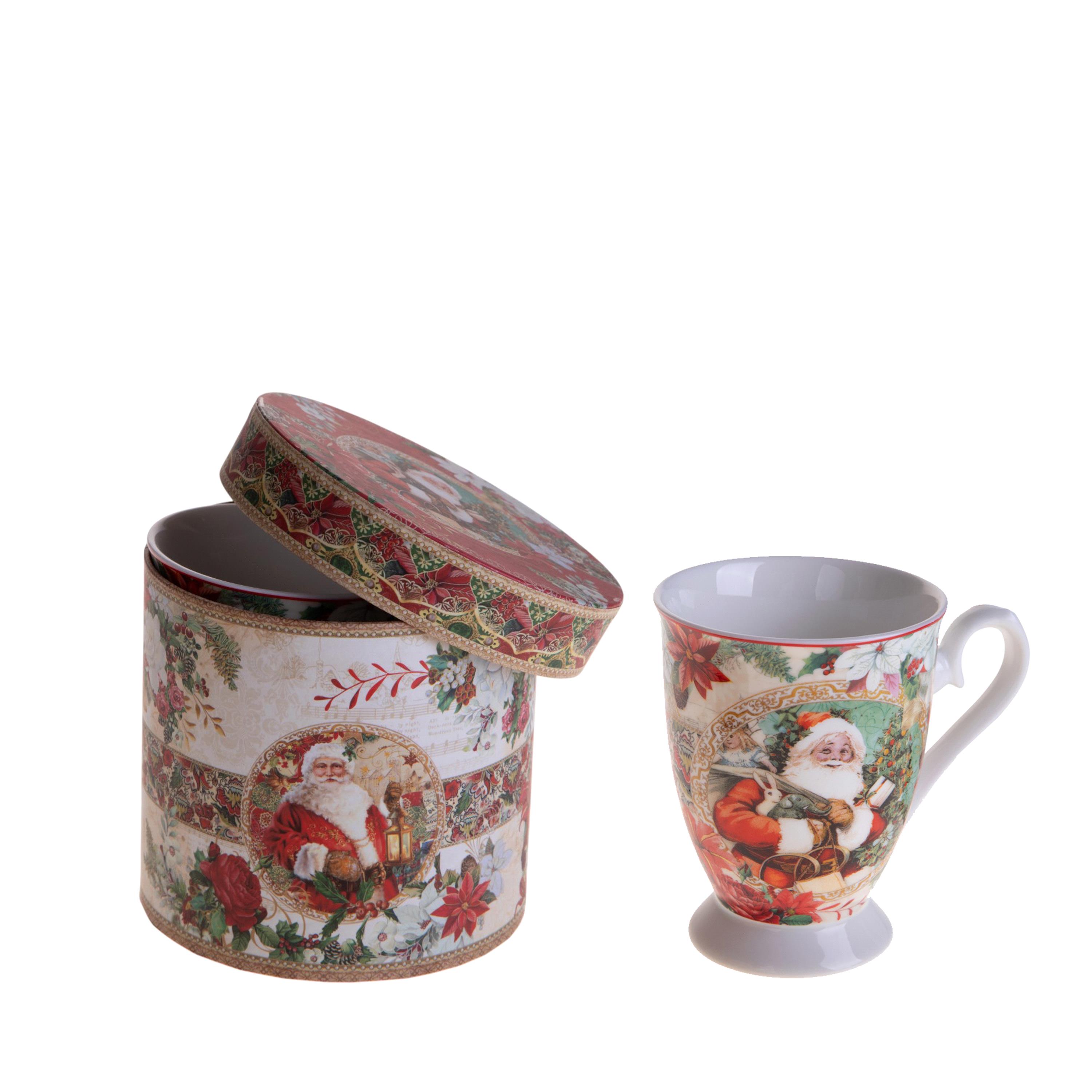 TAZZA 11,5XH12,5 CM C/SANTA IN GIFT BOX