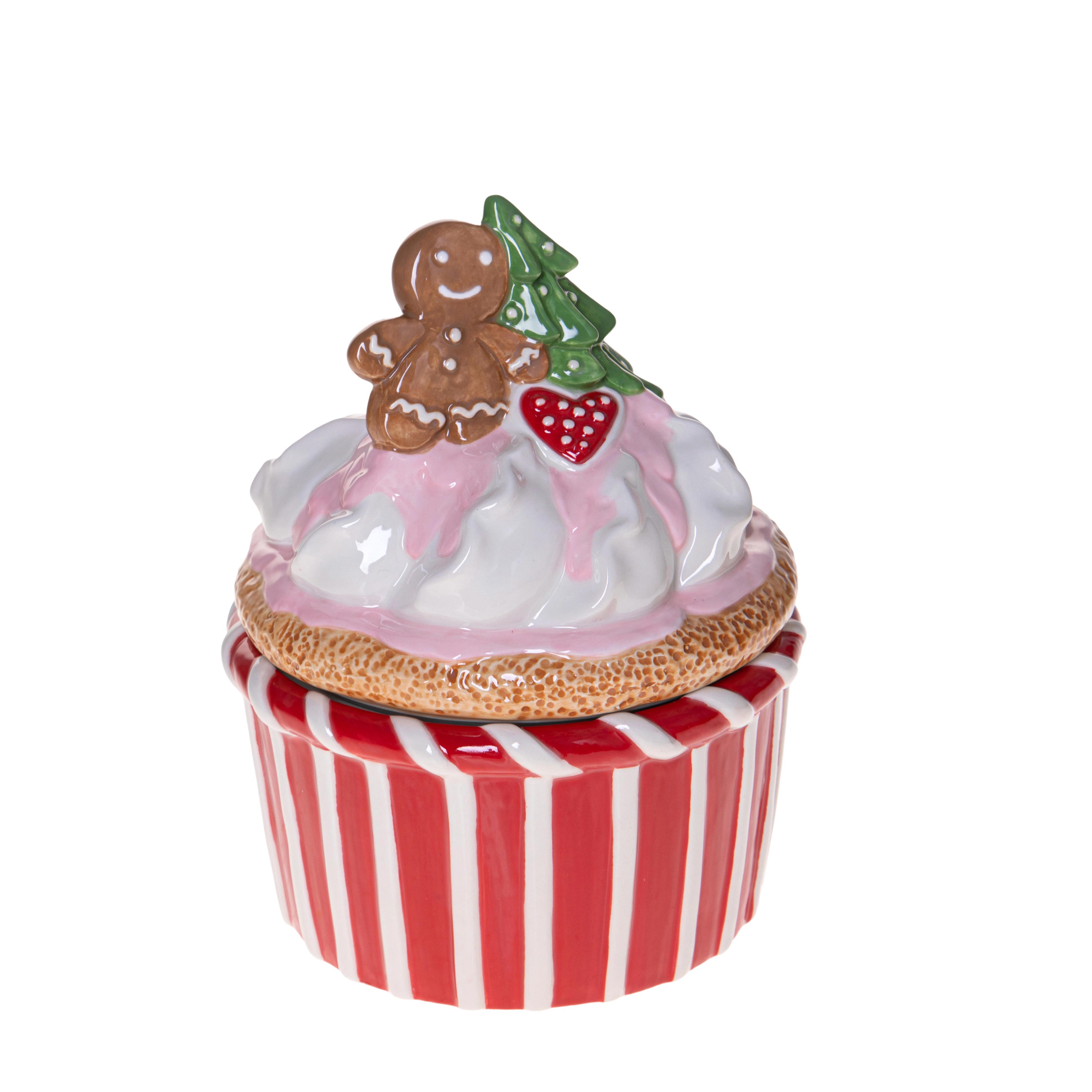 Weihnachtsartikel, Container, Keramik und Glas, CONT. NATALE D.18XH.22CM MUFFIN C/COPERC