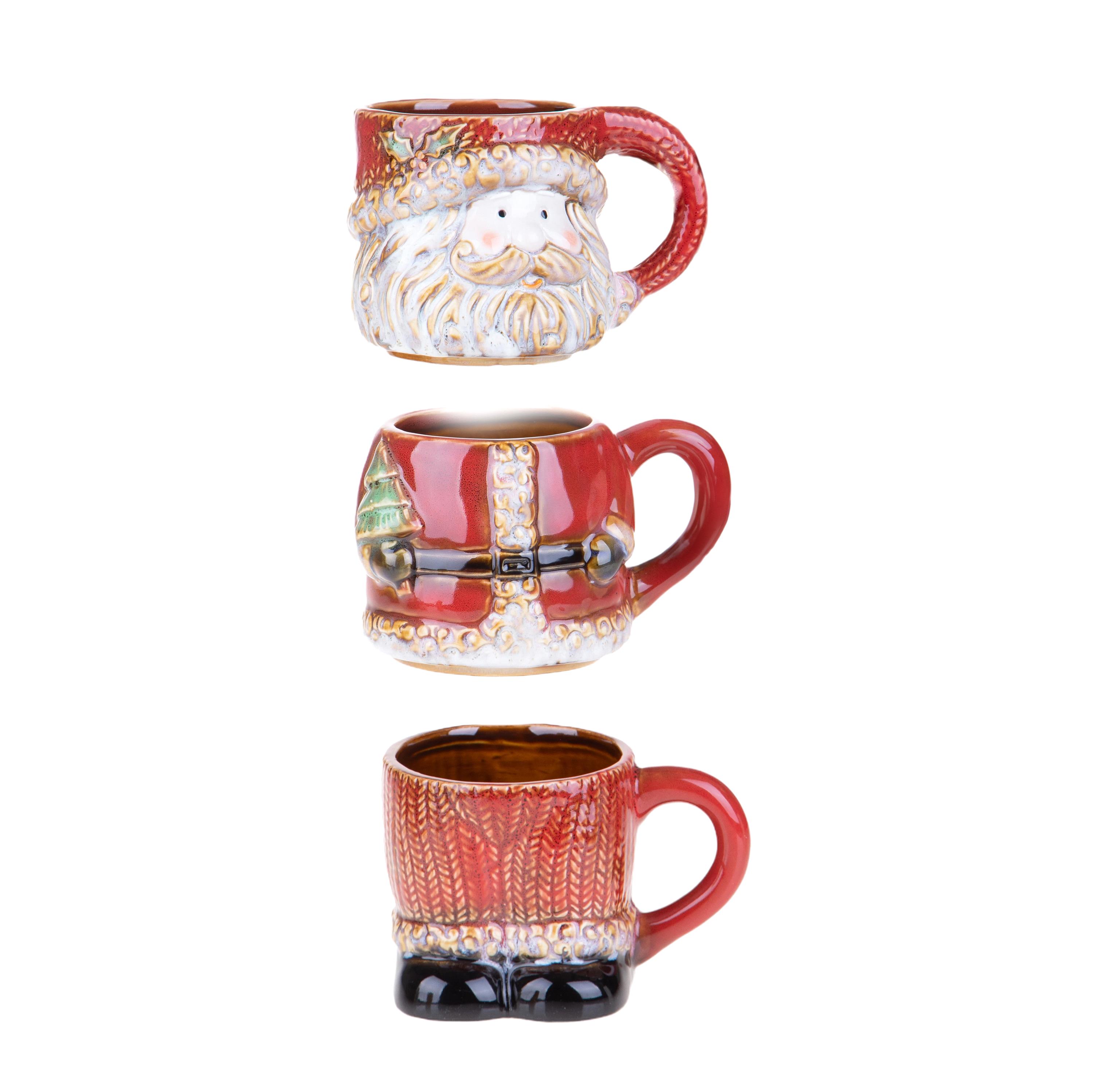 SET/3 TAZZE BABBO NATALE H.26 CM