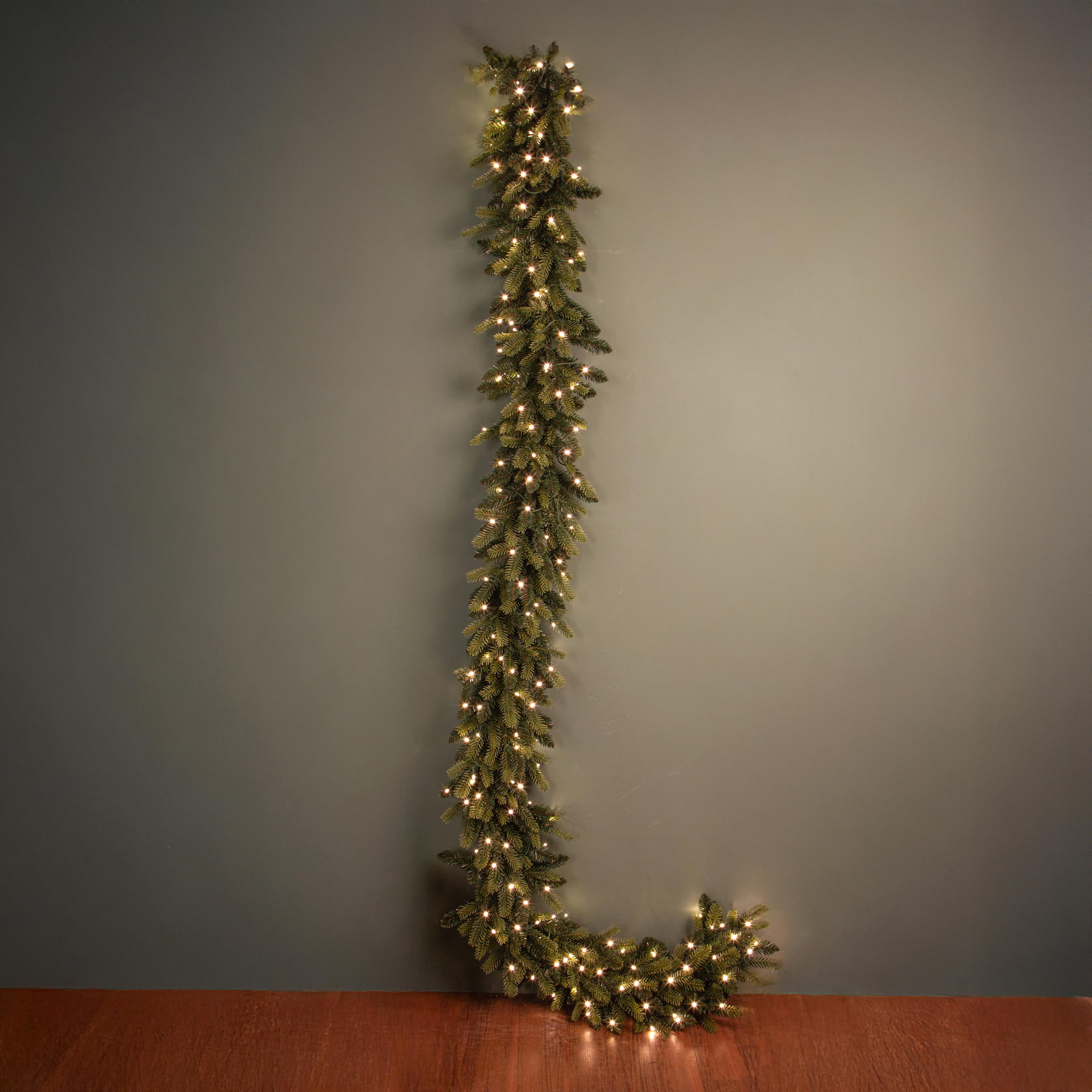 CHRISTMAS ITEMS, Pine garland and swag, GHIRL.ABETE 270 CM 216 TIPS C/150 LED