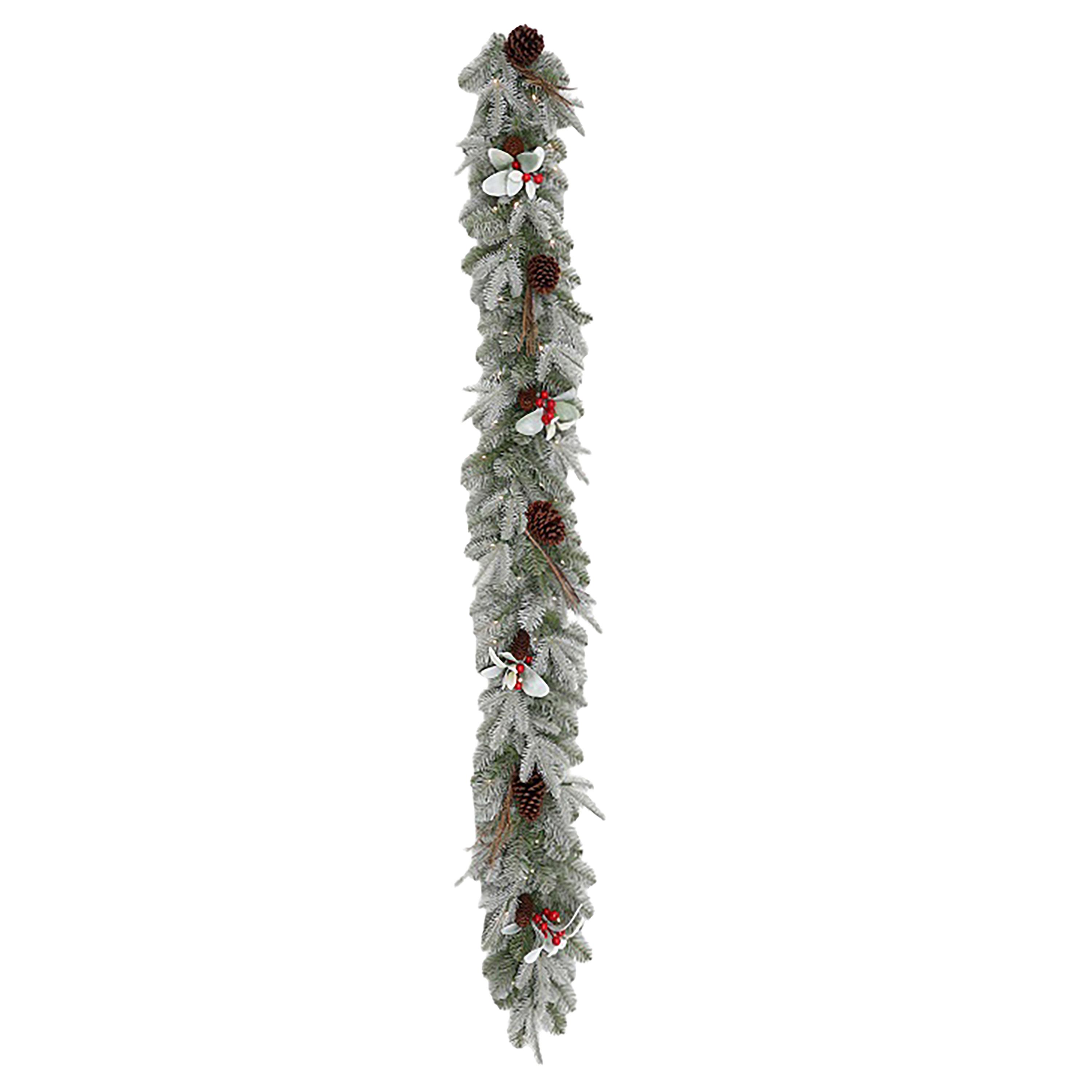GHIRLANDA 183 CM BACCHE E PIGNE C/50 LED