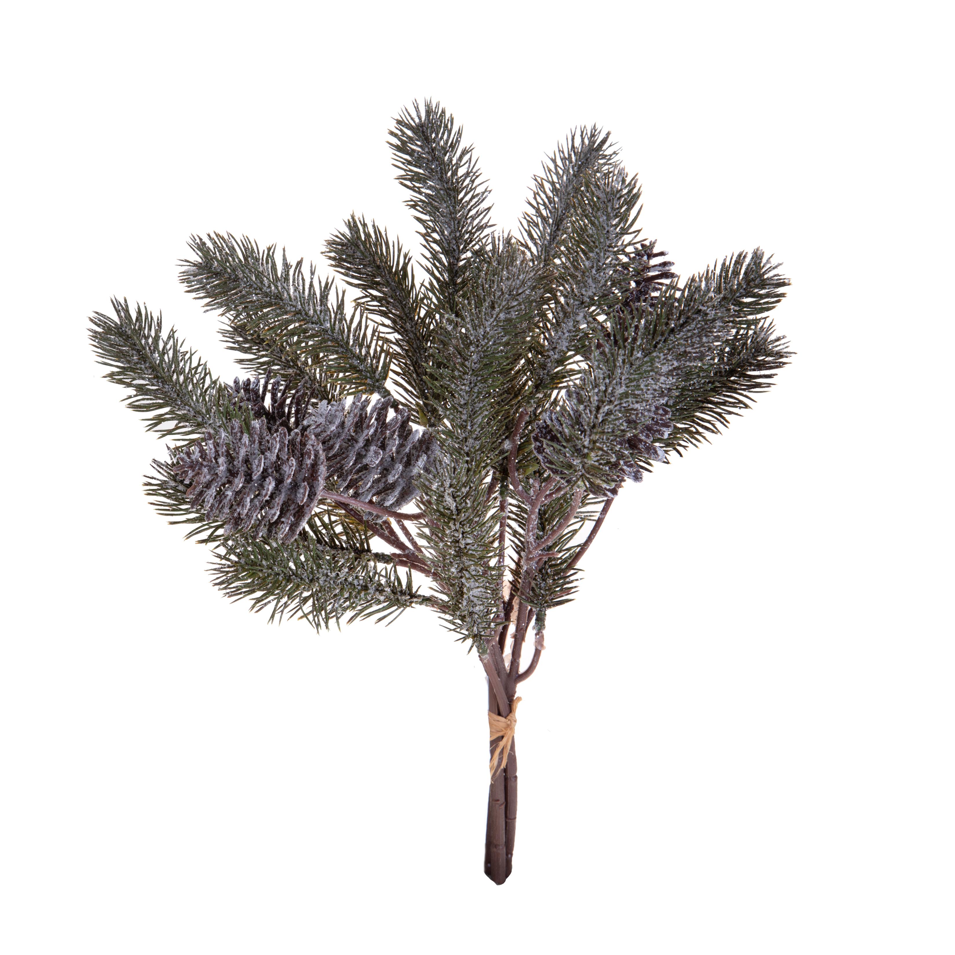 CHRISTMAS ITEMS, PINE BRANCHES, PINO X 3 H.40 CM GHIACCIATO C/PIGNE