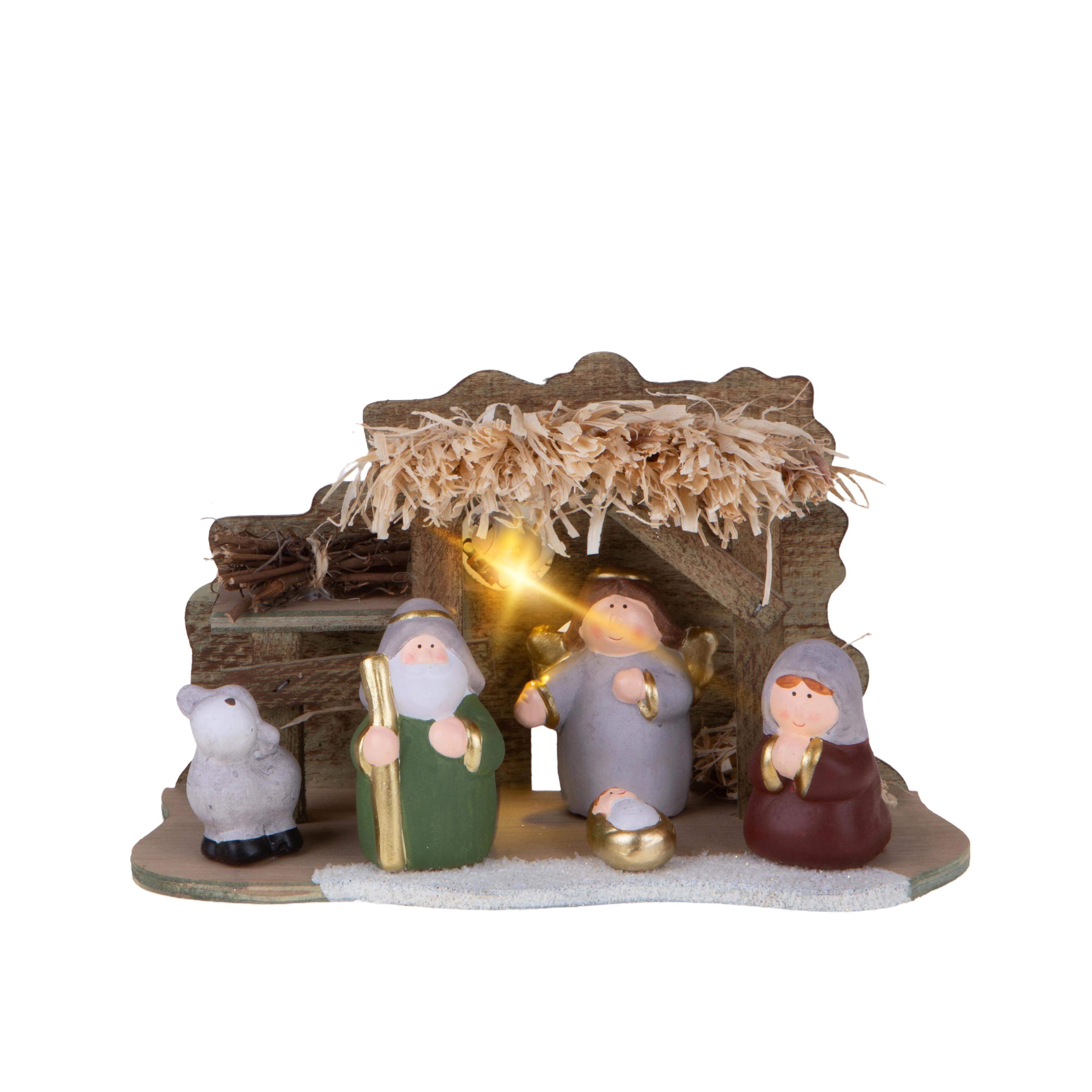 NATIVITA' 24,5XH.14,5 CM C/CAPANNA C/L