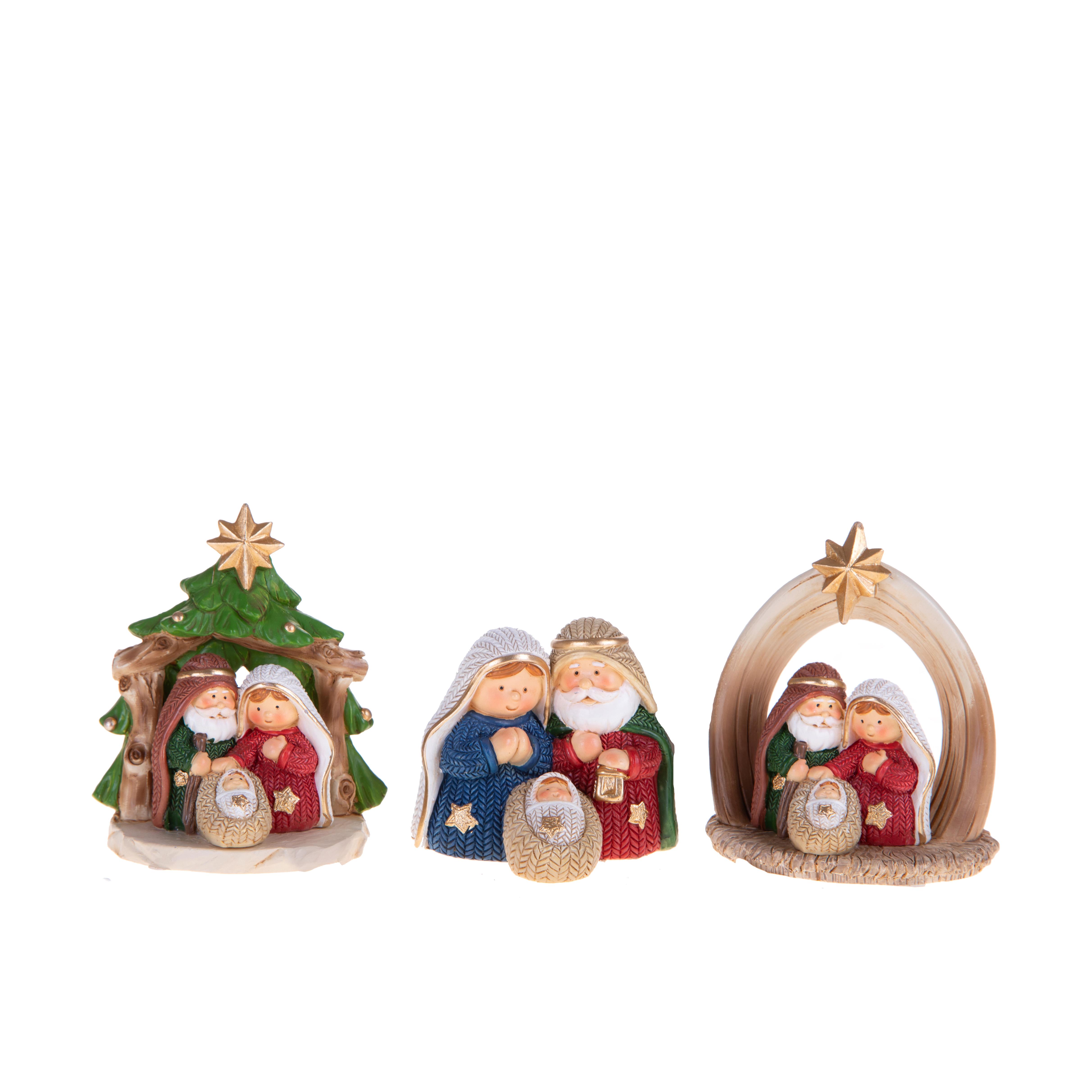 CHRISTMAS ITEMS, Nativity, SET/3 MINI NATIVITA' 6XH.7.5 CM