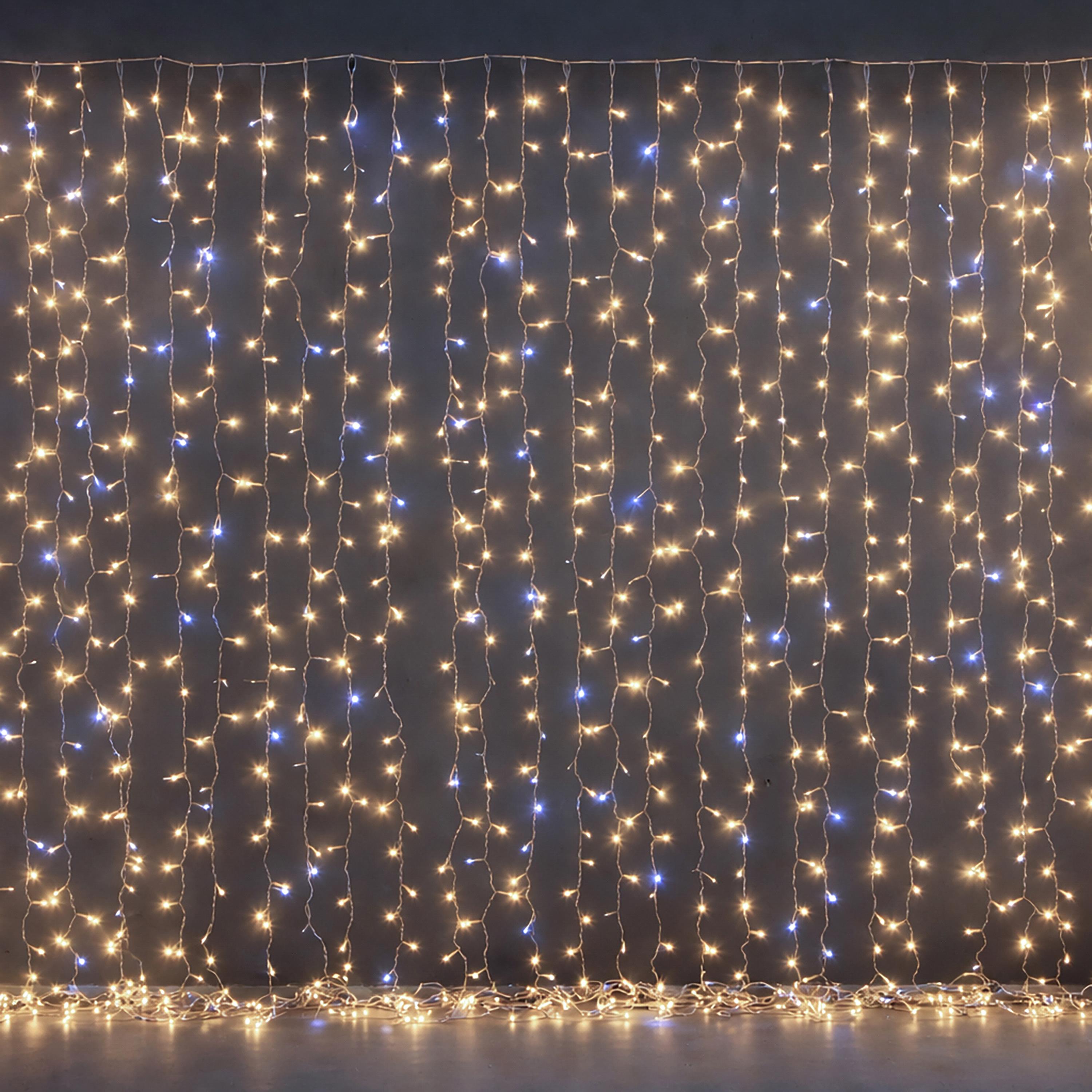 Weihnachtsartikel, BELEUCHTUNGSLINIEN, LEDs, BELEUCHTUNGSFIGUR, TENDA 3 X H2.5 MT 1000 LED C/FLASH EST.