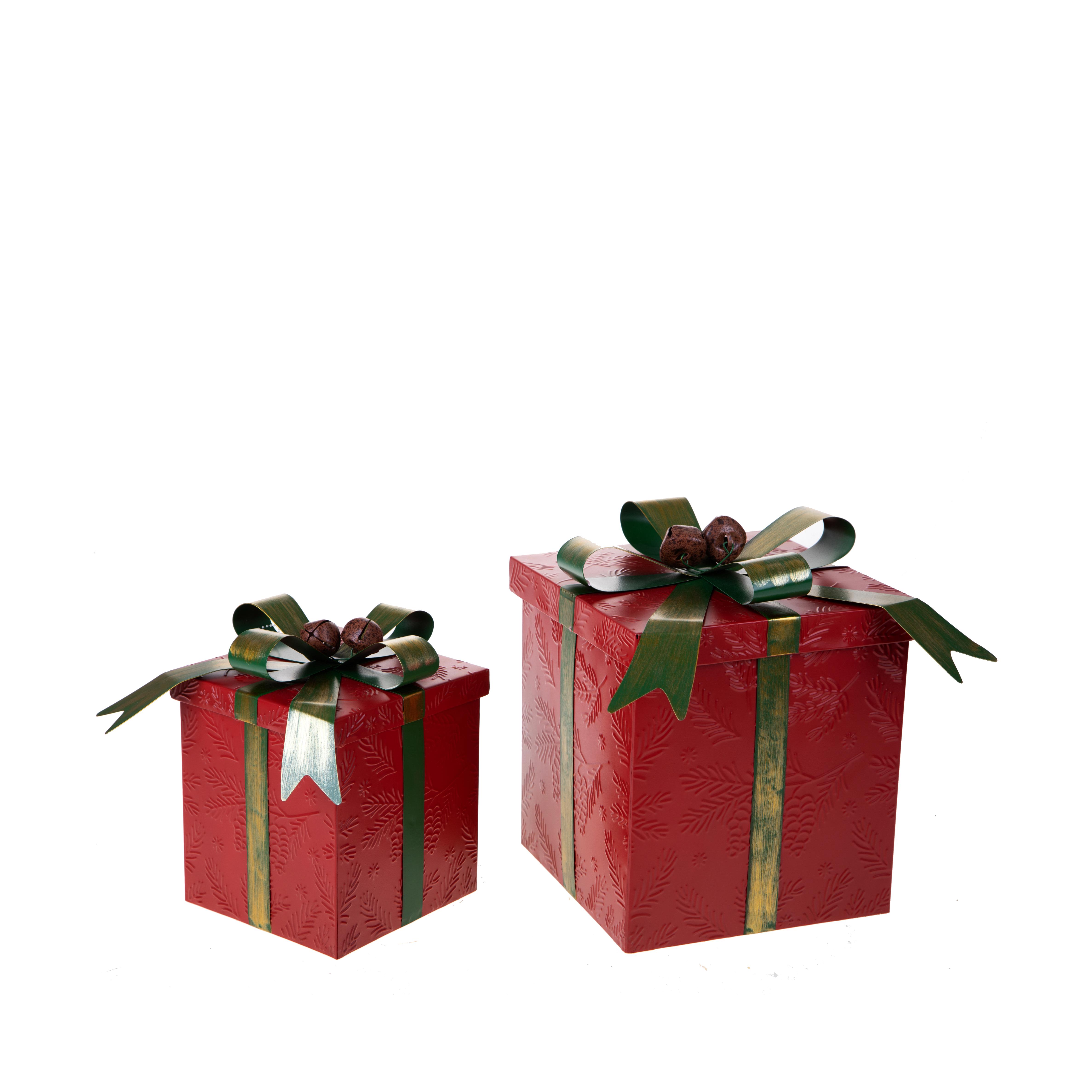 CHRISTMAS ITEMS, BOXES, BASKETS,DISHES, VARIOUS BAGS AND CONTAINERS, SET/2 PACCHI DONO C/FIOCCO H.22 CM