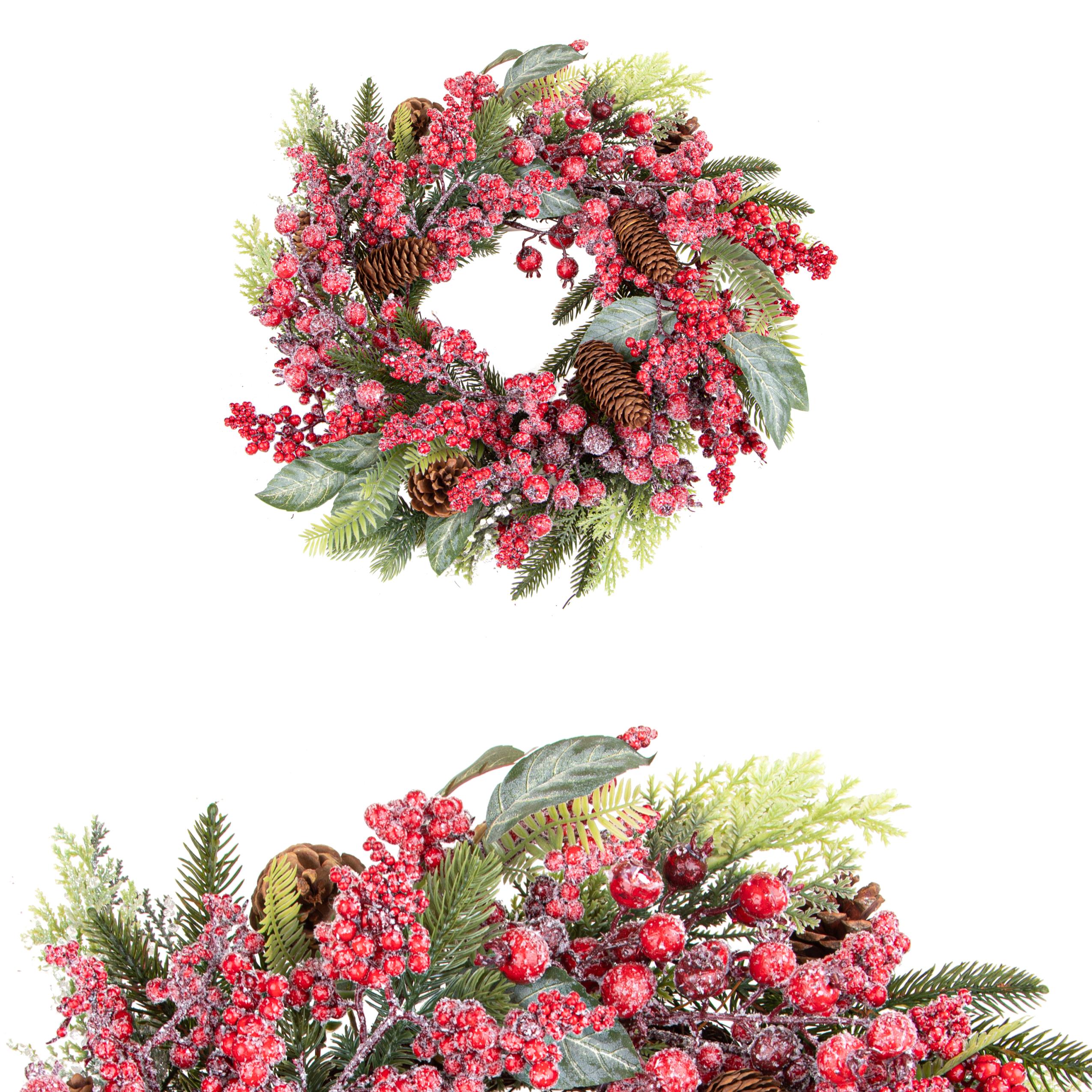 CORONA D.36 CM C/FROST BERRIES