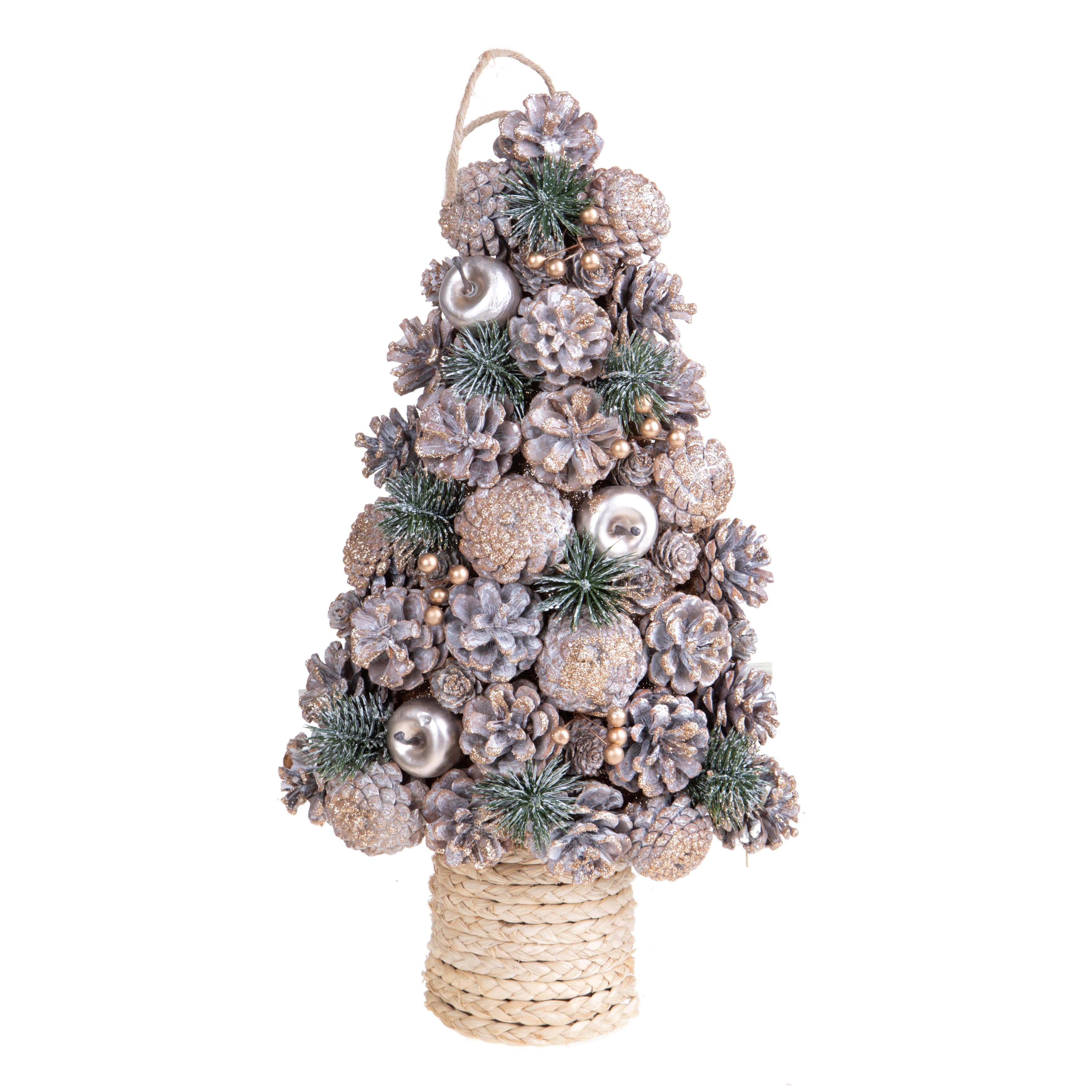 ALBERO NATALE H.44 CM C/MELE E BACCHE