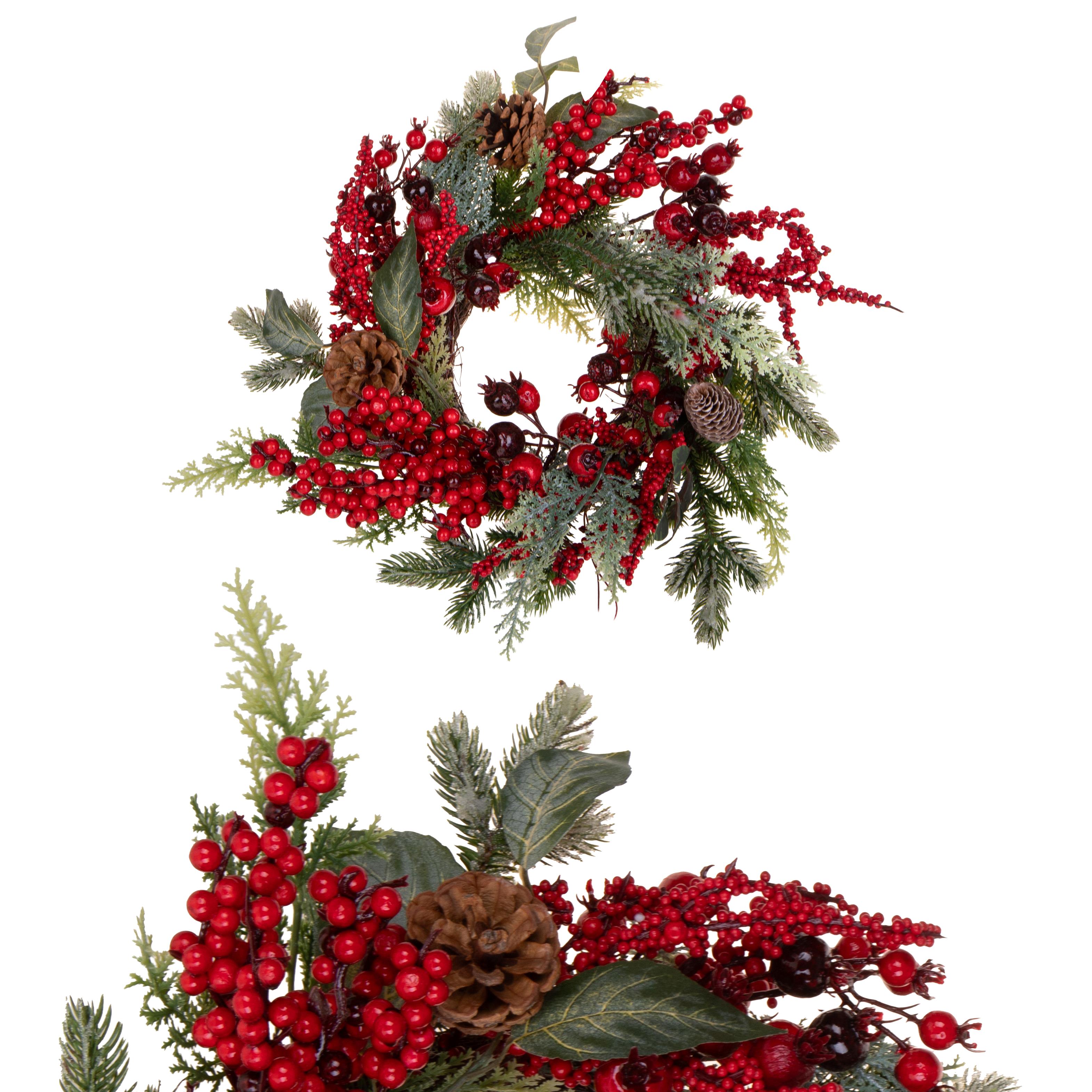 CORONA D.36 CM BACCHE E PINO BRINATO