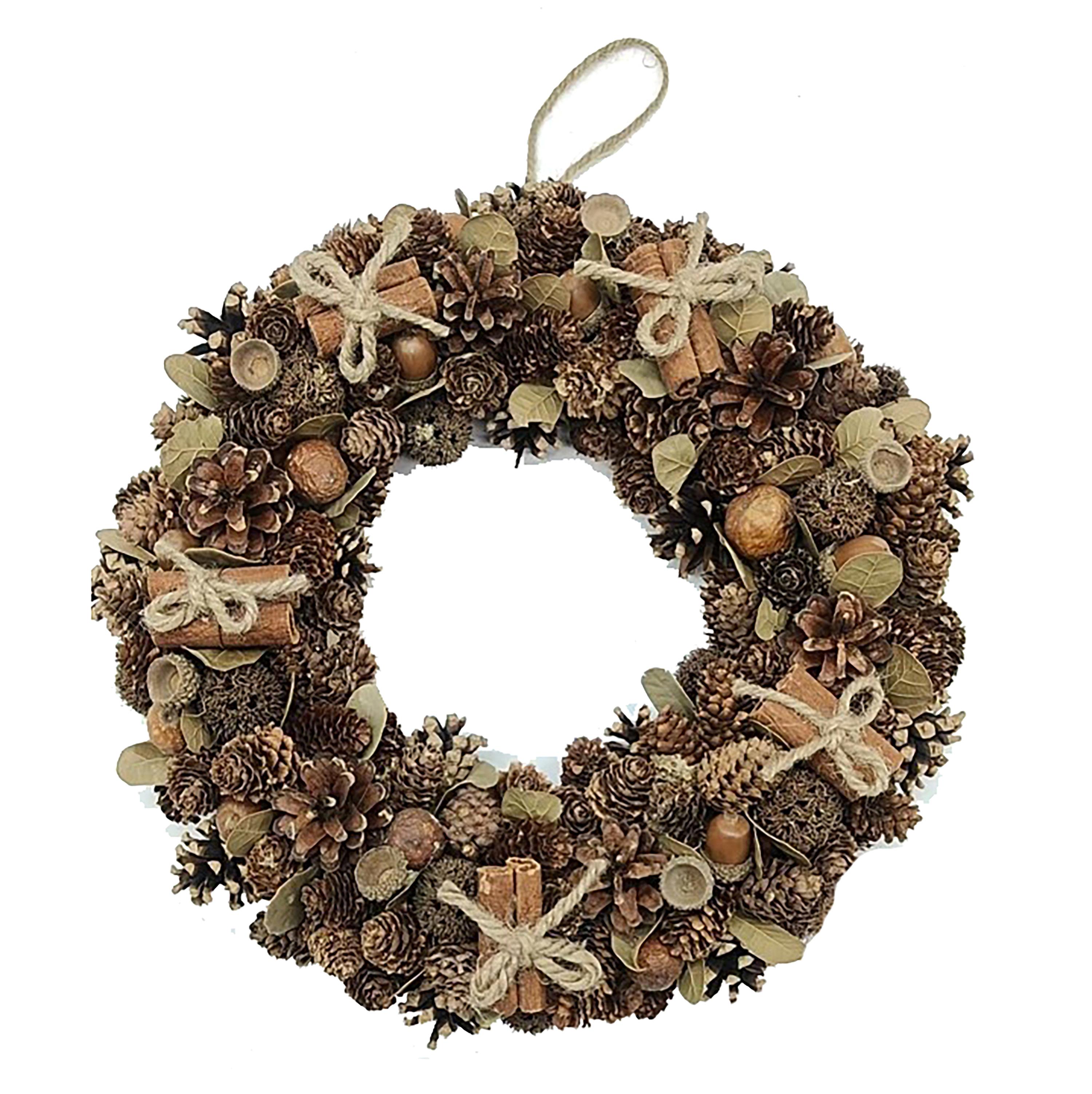 CORONA D.35 CM C/CANNELLA E PIGNE