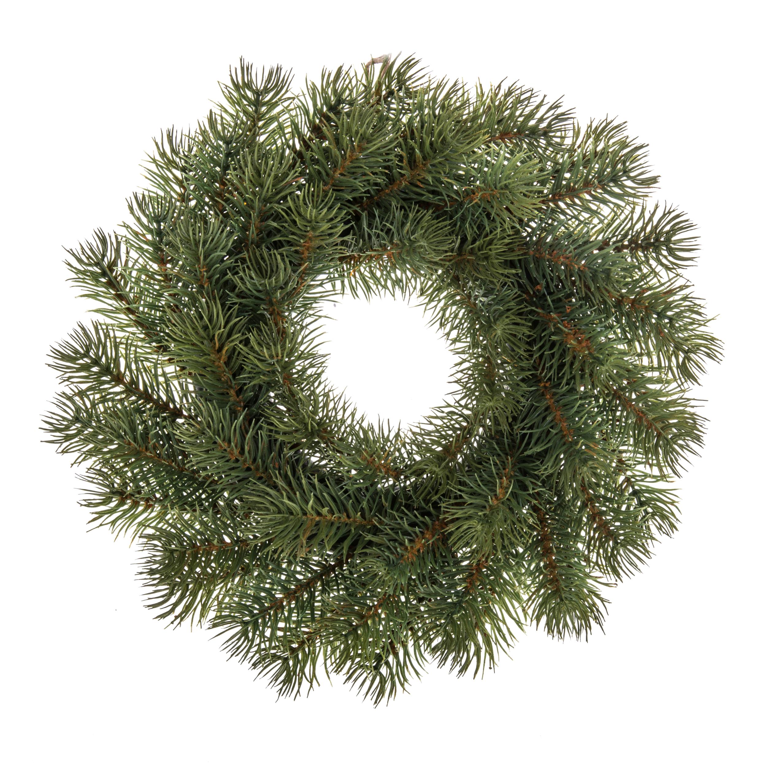 CHRISTMAS ITEMS, WREATH/BALL GREEN PINE and W/SNOW, CORONA ABETE D.30 CM 76 TIPS