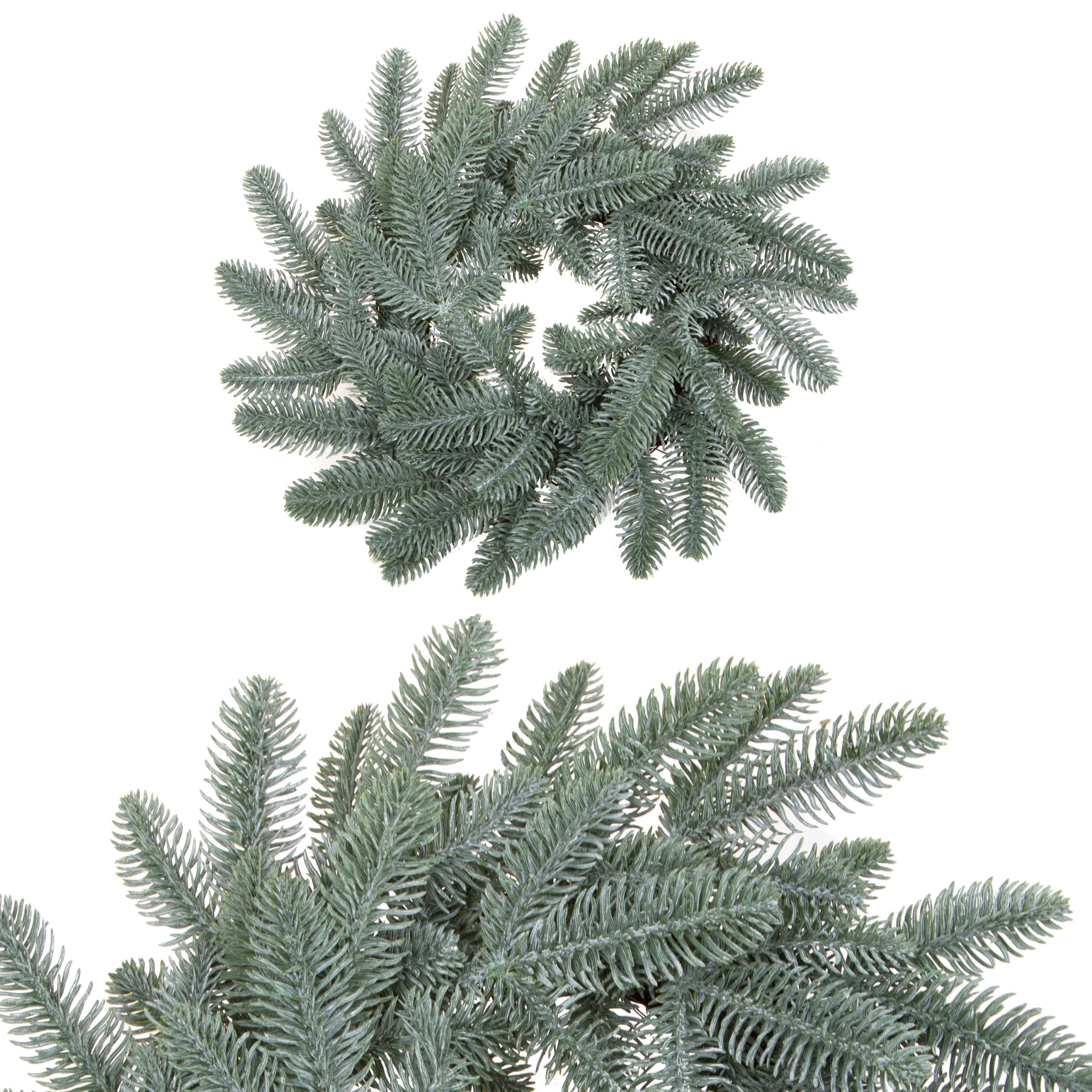 CHRISTMAS ITEMS, WREATH/BALL GREEN PINE and W/SNOW, CORONA D.36 CM AB.NOBILIS