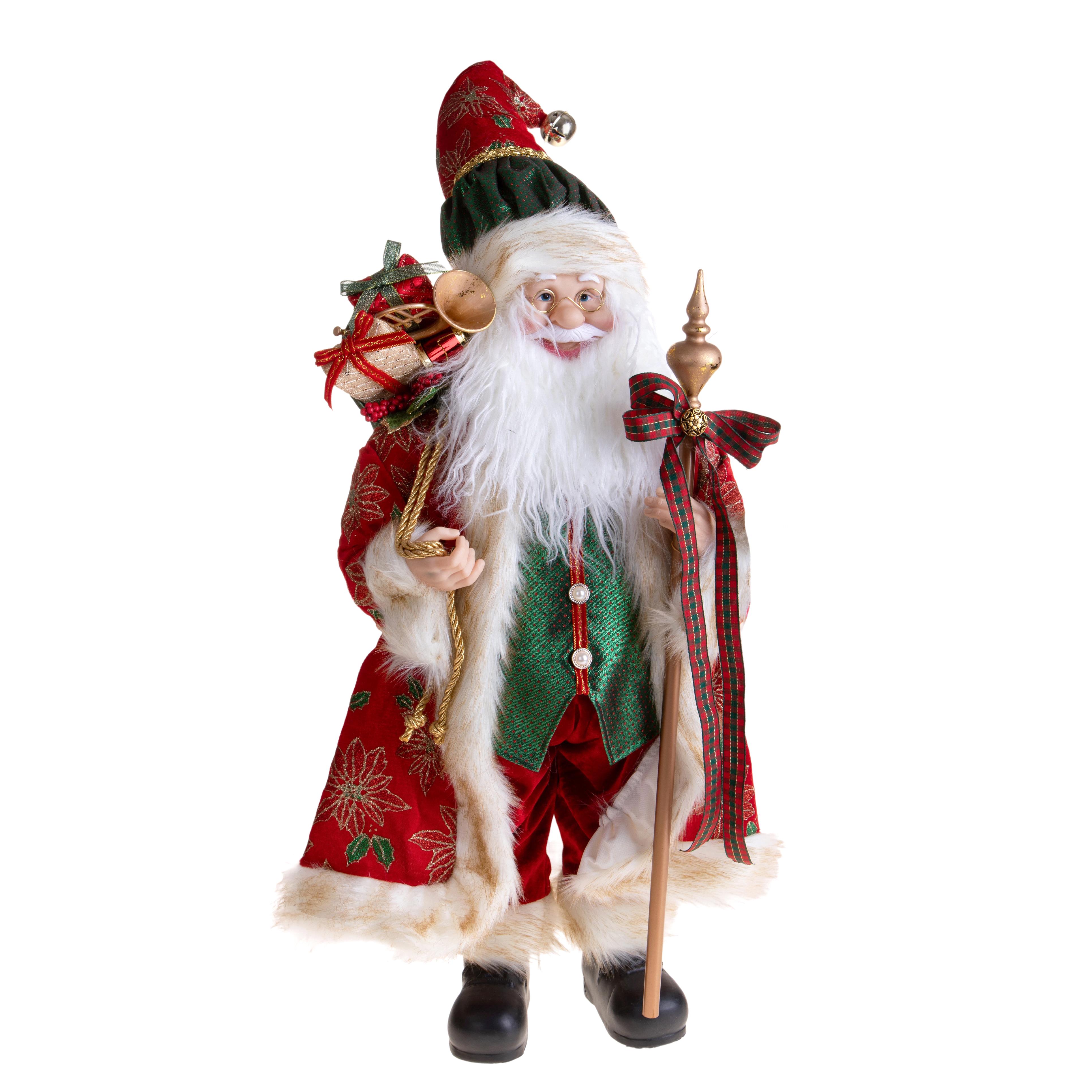 BABBO NATALE 60 CM ROCOCO' C/BASTONE