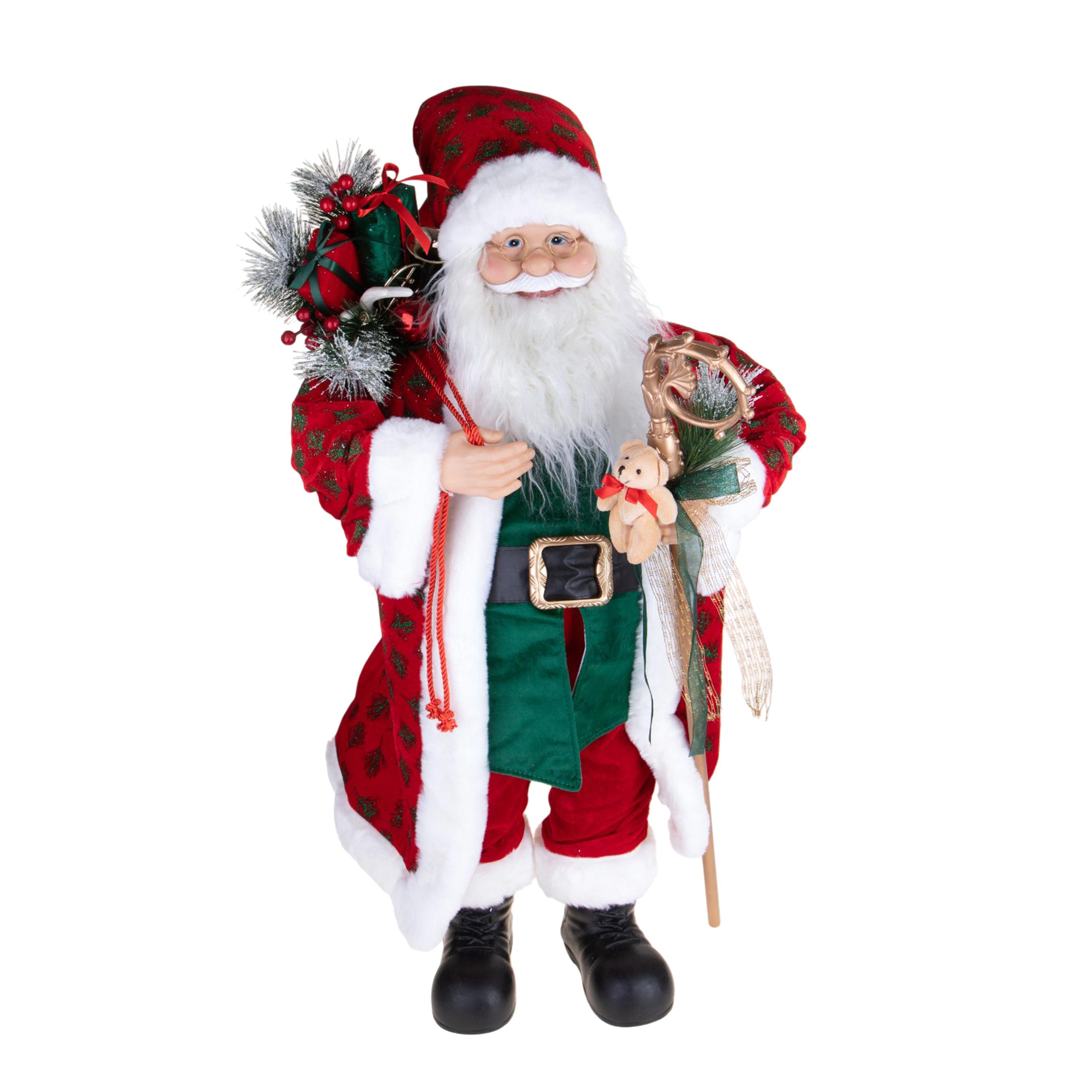 BABBO NATALE H.91 CM C/ORSETTO E SACCO