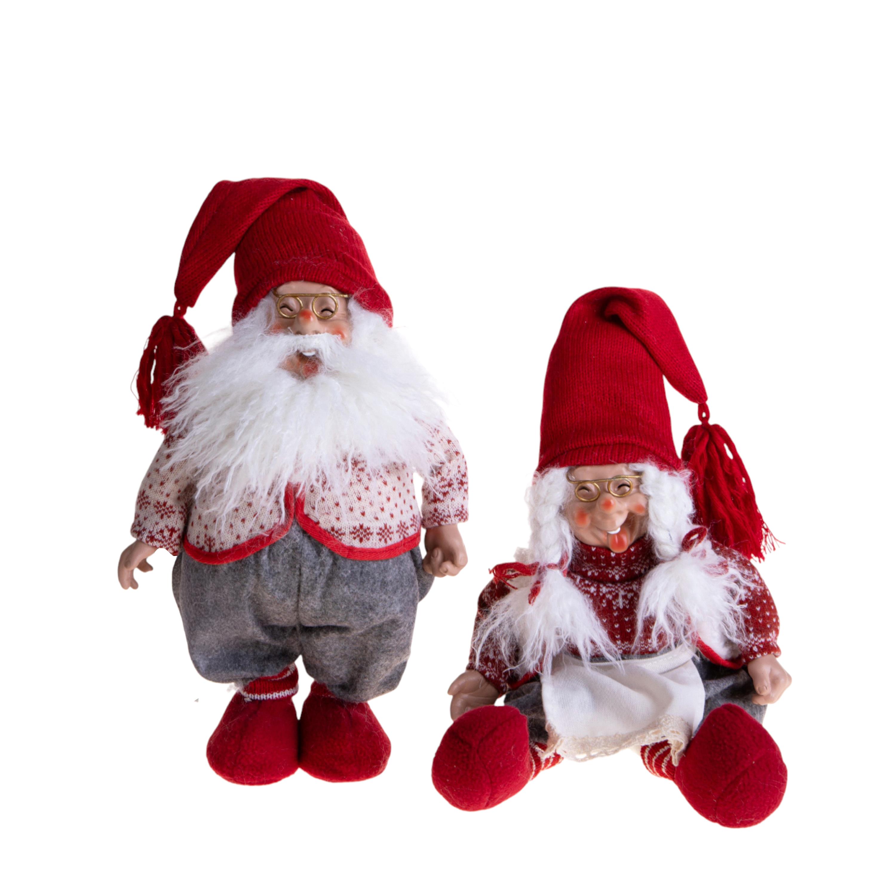 SET/2 H.53 CM BABBO NATALE C/MOGLIE