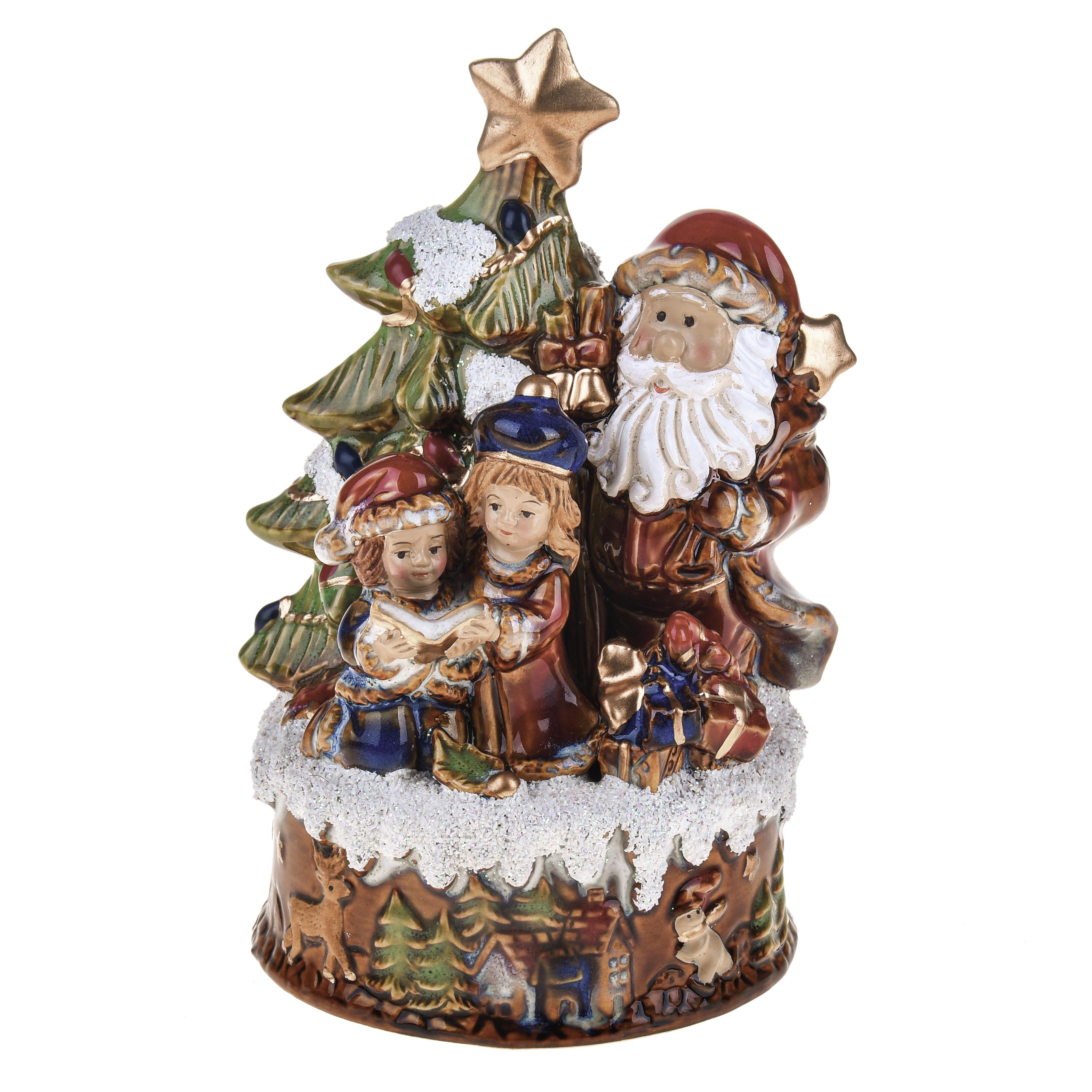 CHRISTMAS ITEMS, Christmas villages,carillon and decorations resin, CARILLON 12XH19,5 CM C/BABBO NATALE CER