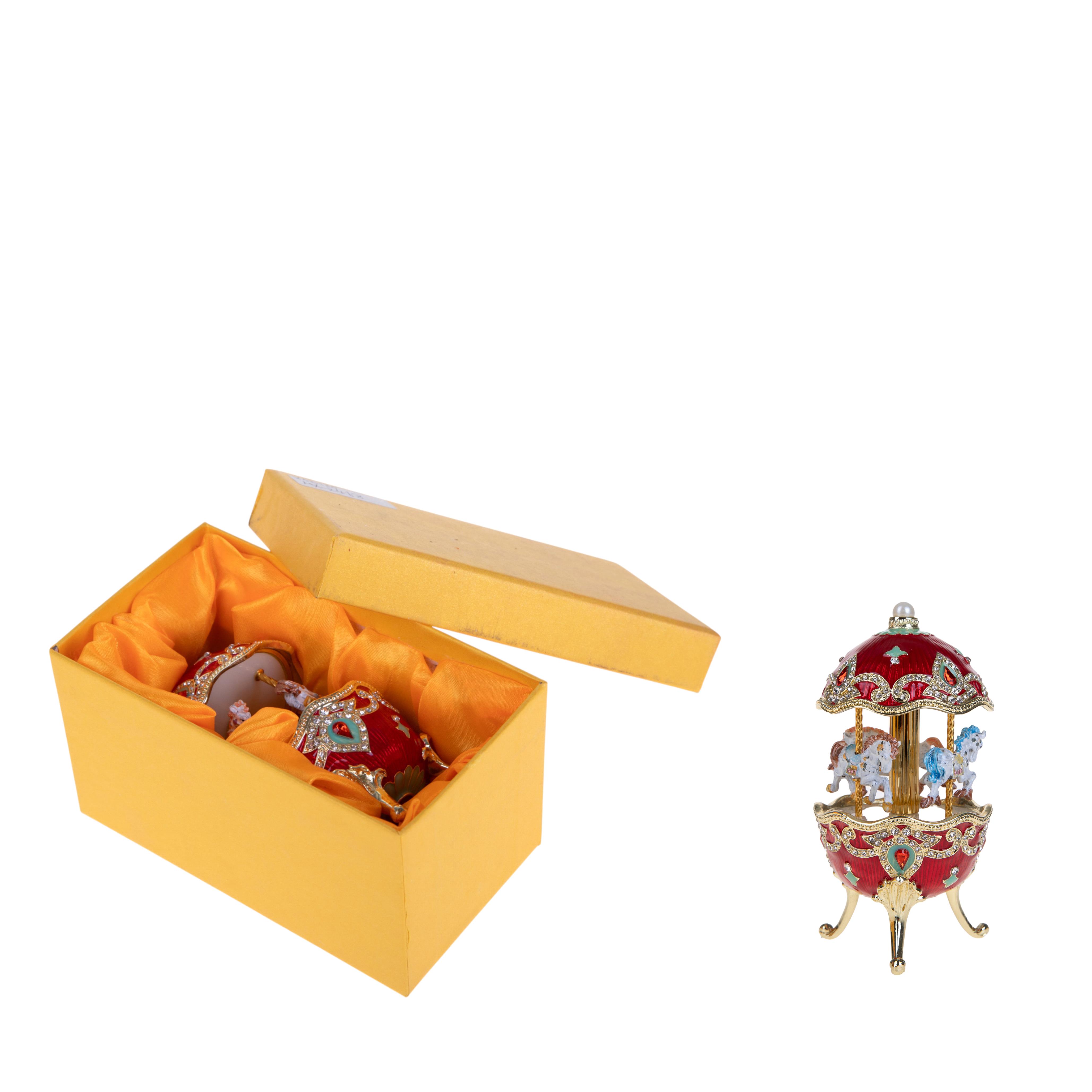 Weihnachtsartikel, Themen und Dekorationen aus Metall, CAROSELLO H 12 CM C/BOX ZINCO