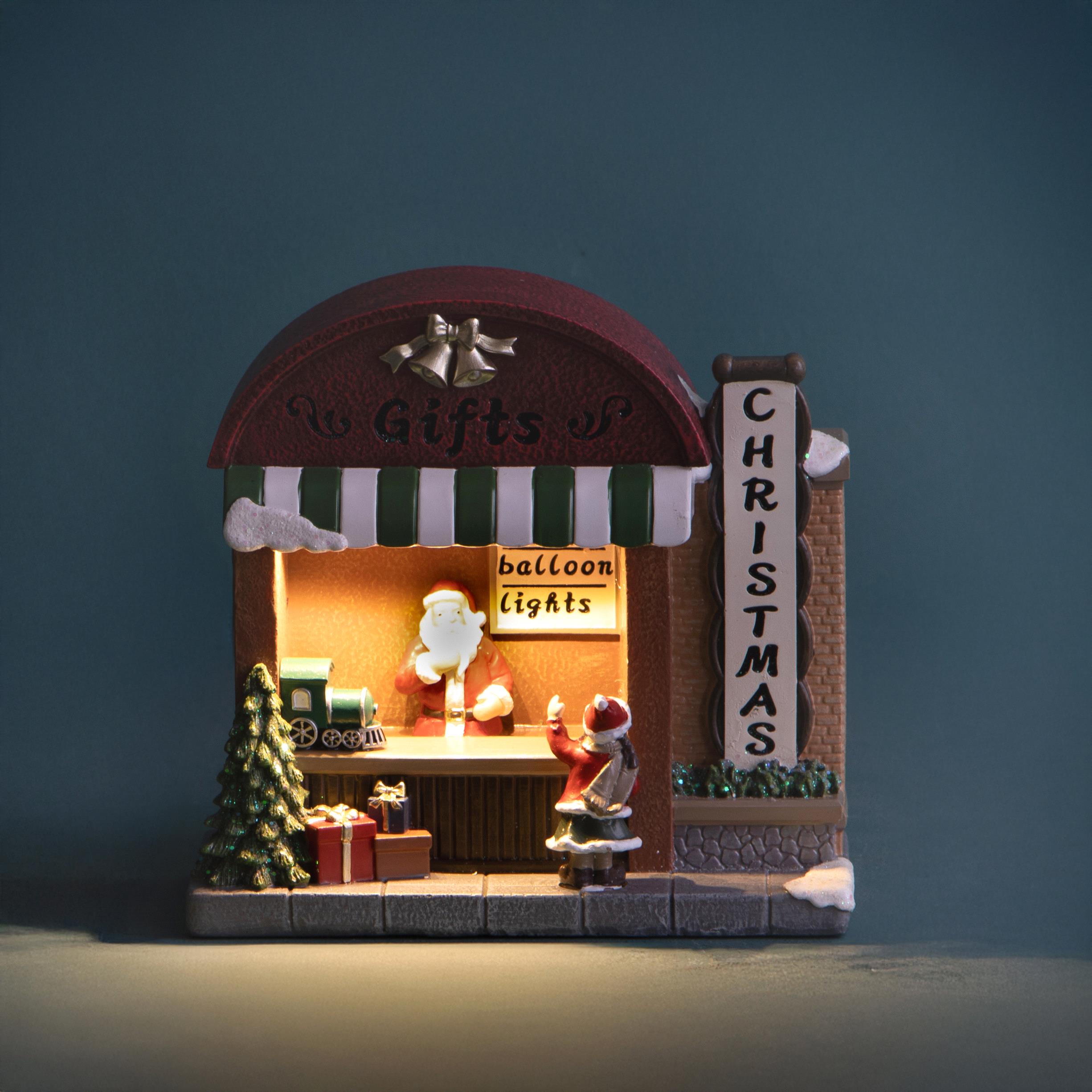 NEGOZIO H.16 CM DI BABBO NATALE C/LUCI