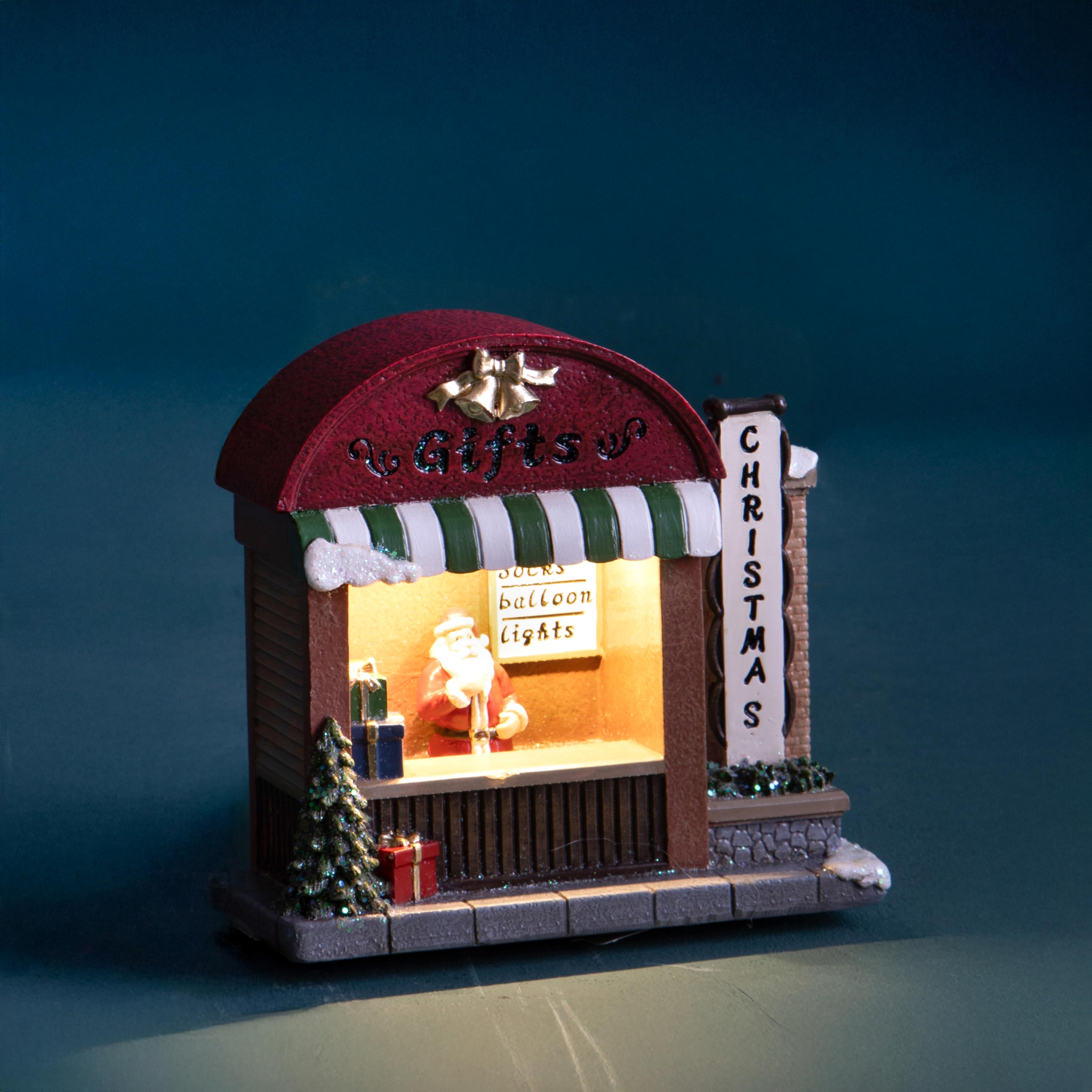 NEGOZIO 13XH12.5 CM C/BABBO NATALE+LED