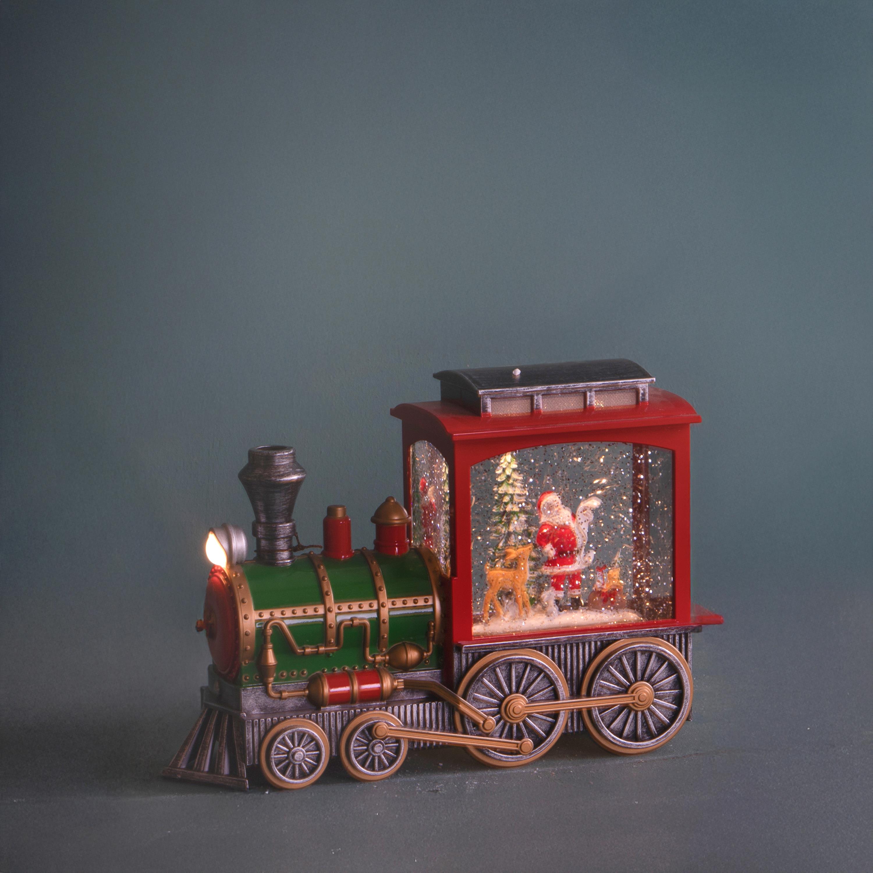 LOCOMOTIVA 26XH18.5CM C/SANTA LED+MUS