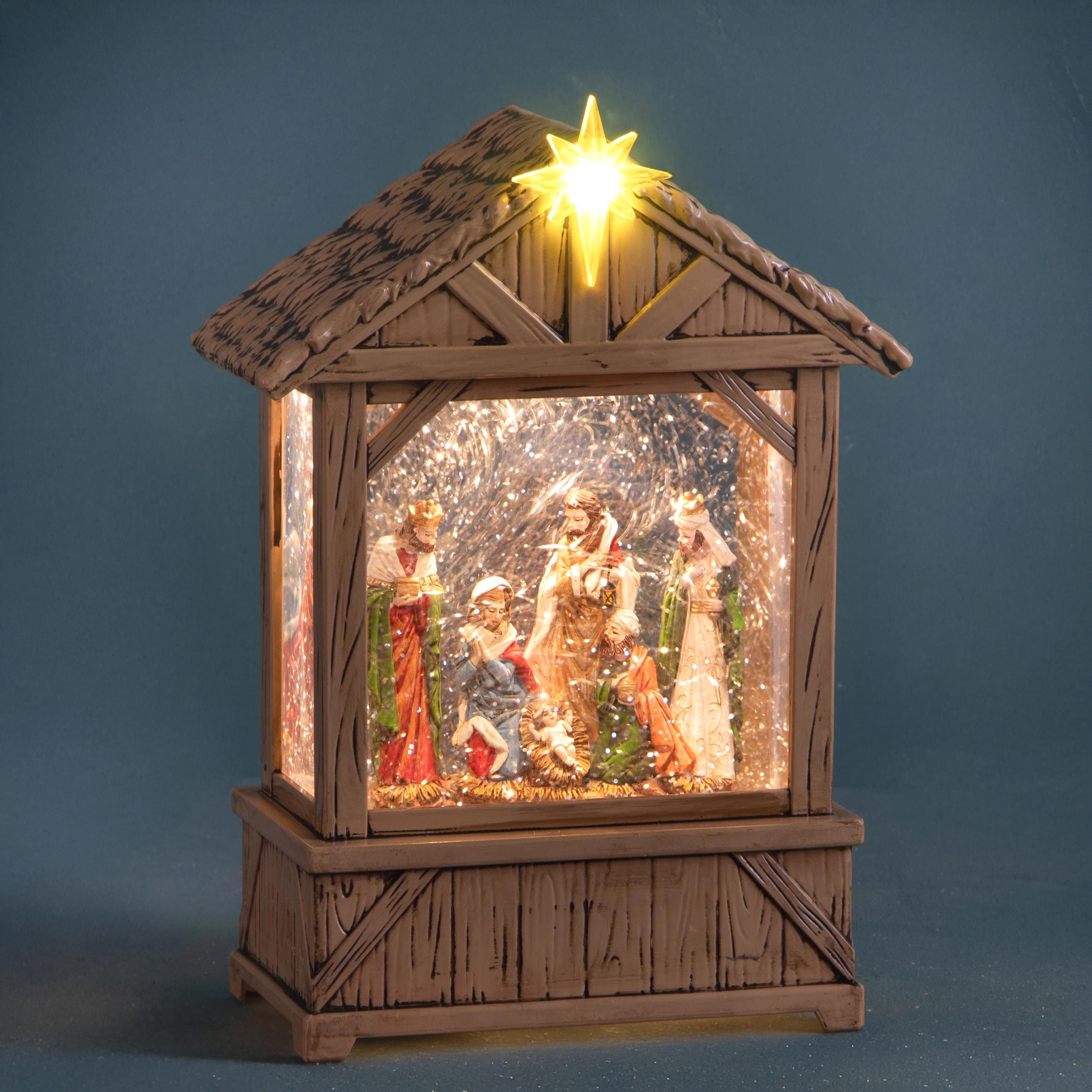 CAPANNA 25.5 CM  C/NATIVITA' E LED