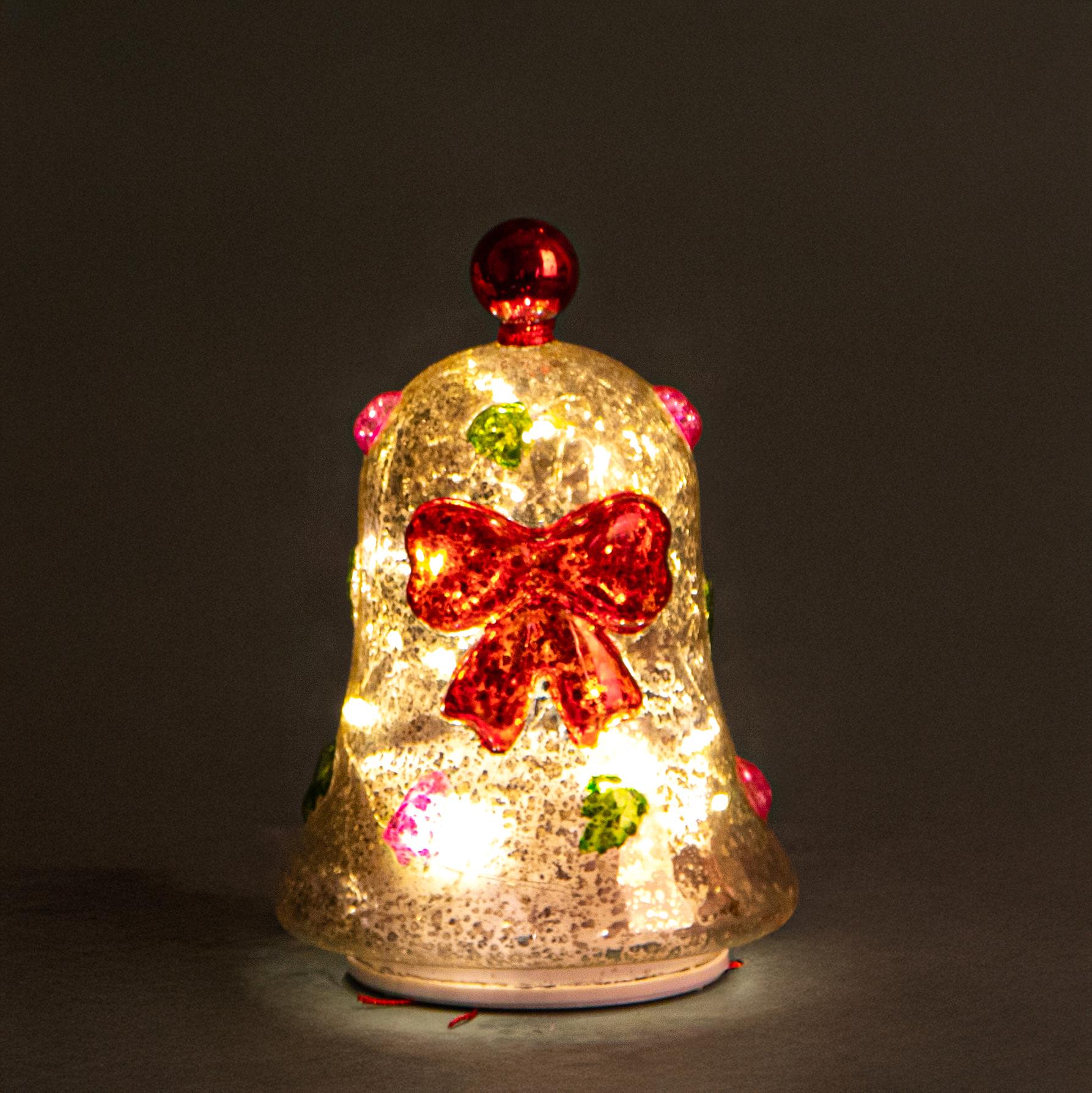 Weihnachtsartikel, Dekorationen und Motive mit und ohne Beleuchtung, CAMPANA 13XH.19CM ROTANTE DECORATA C/LED