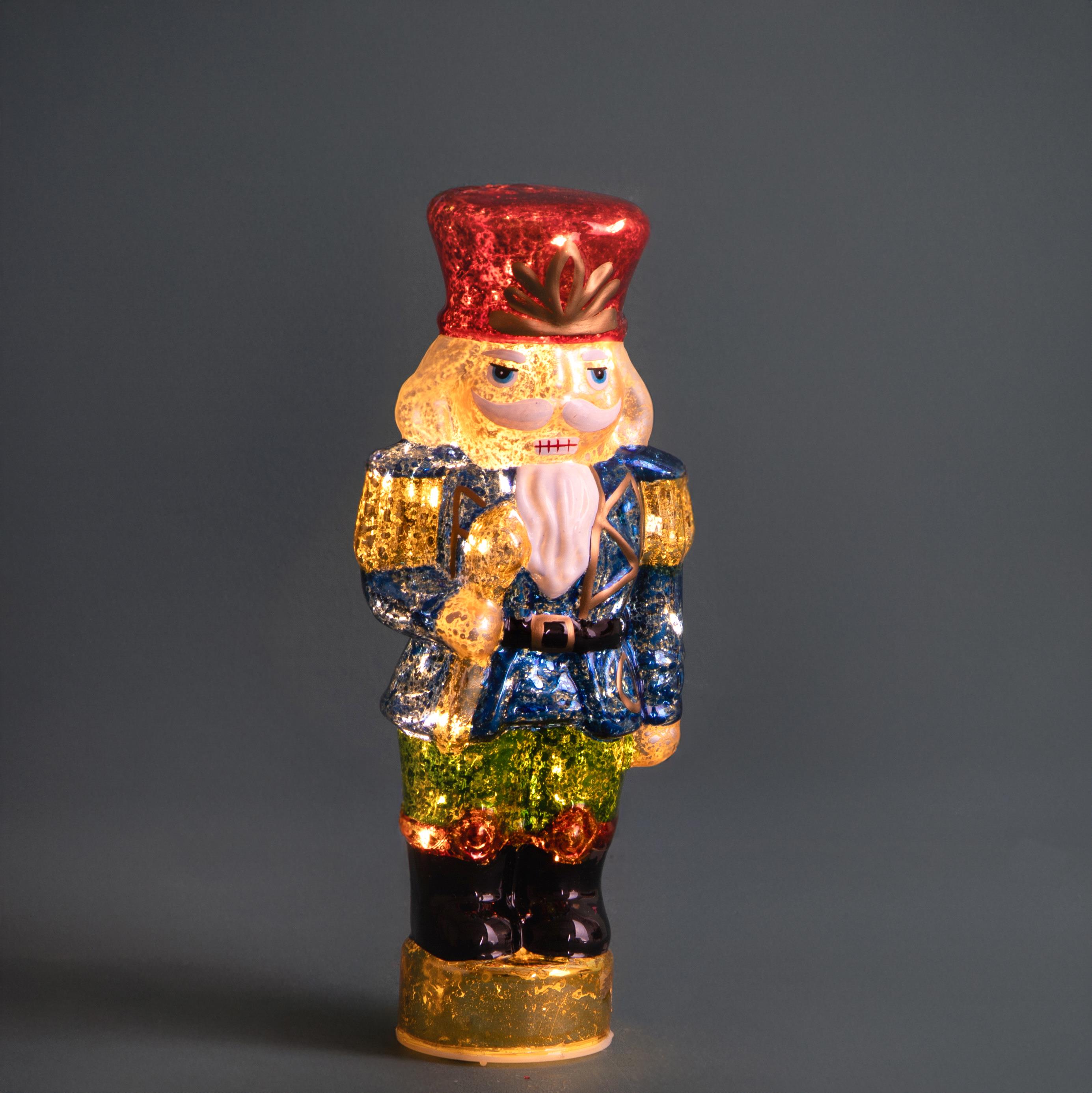 Weihnachtsartikel, Dekorationen und Objekte mit Beleuchtung, SCHIACCIANOCI H.26CM DA APPOGGIARE C/LED