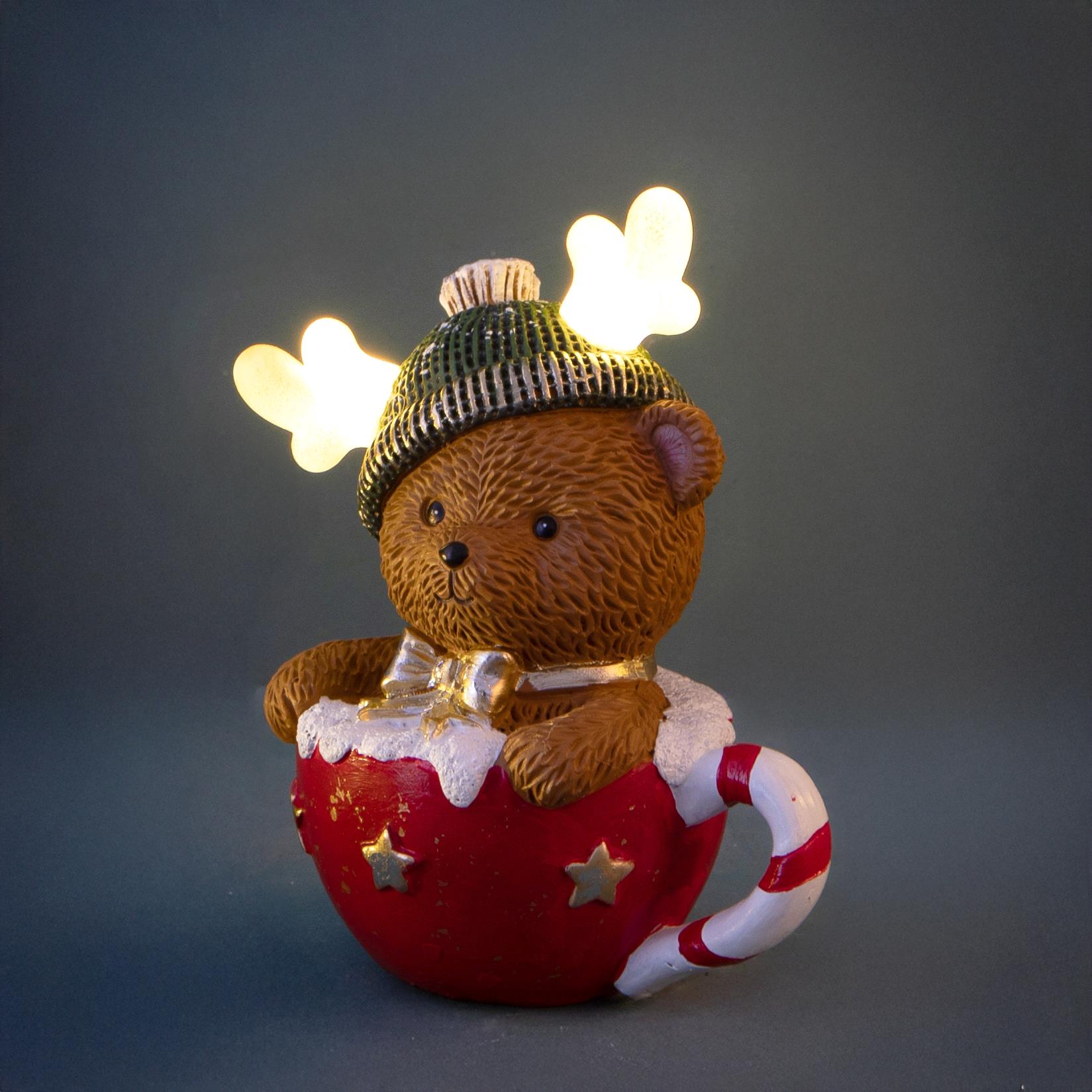 ORSETTO 22 CM DENTRO TAZZA C/LED