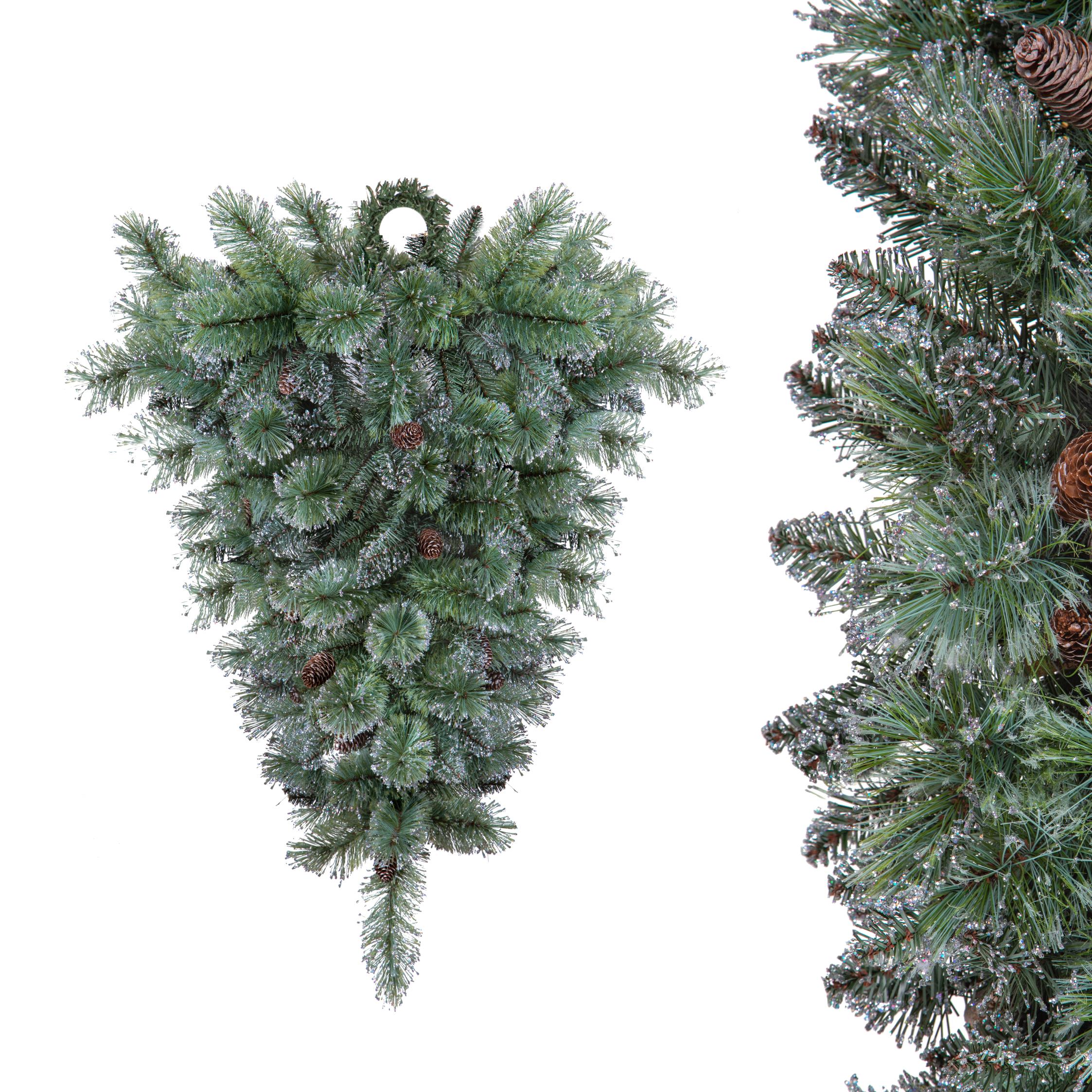 CHRISTMAS ITEMS, TREES OVER 110 CM with anw/out lights, 90 ABETE ROVESCIATO 227 T