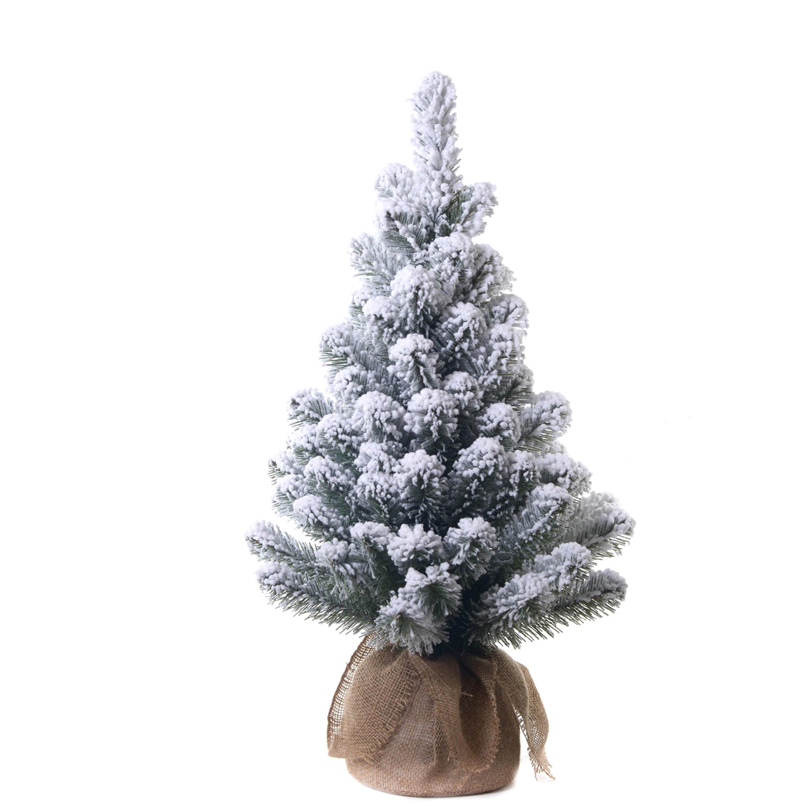 CHRISTMAS ITEMS, TABLE TREES, ABETE H.75 CM C/SACCO E NEVE 83 TIPS PVC