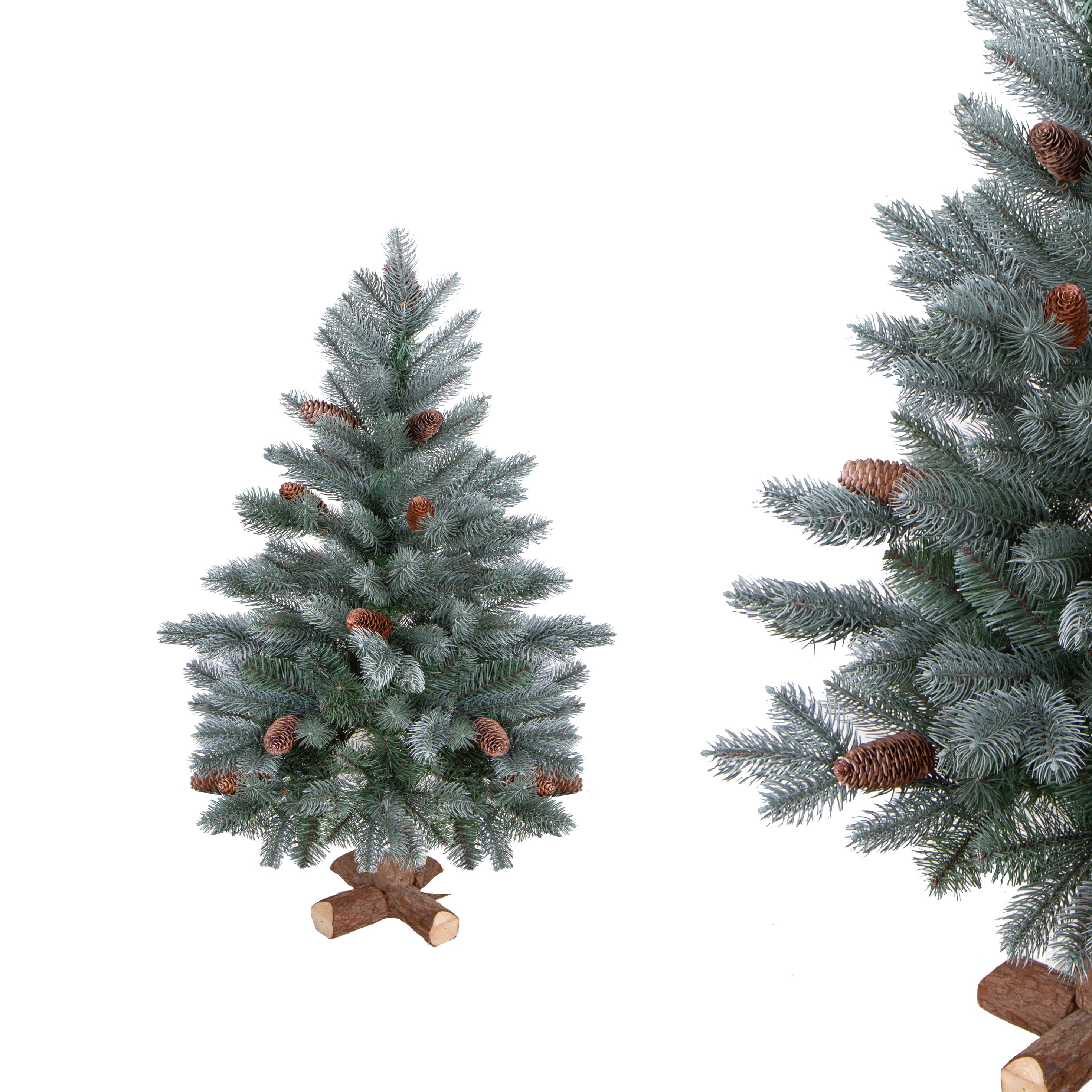 Weihnachtsartikel, FIRS CHRISTMAS TABLE, 90 ABETE WISONCON 186 TIPS C/BASE LEGNO