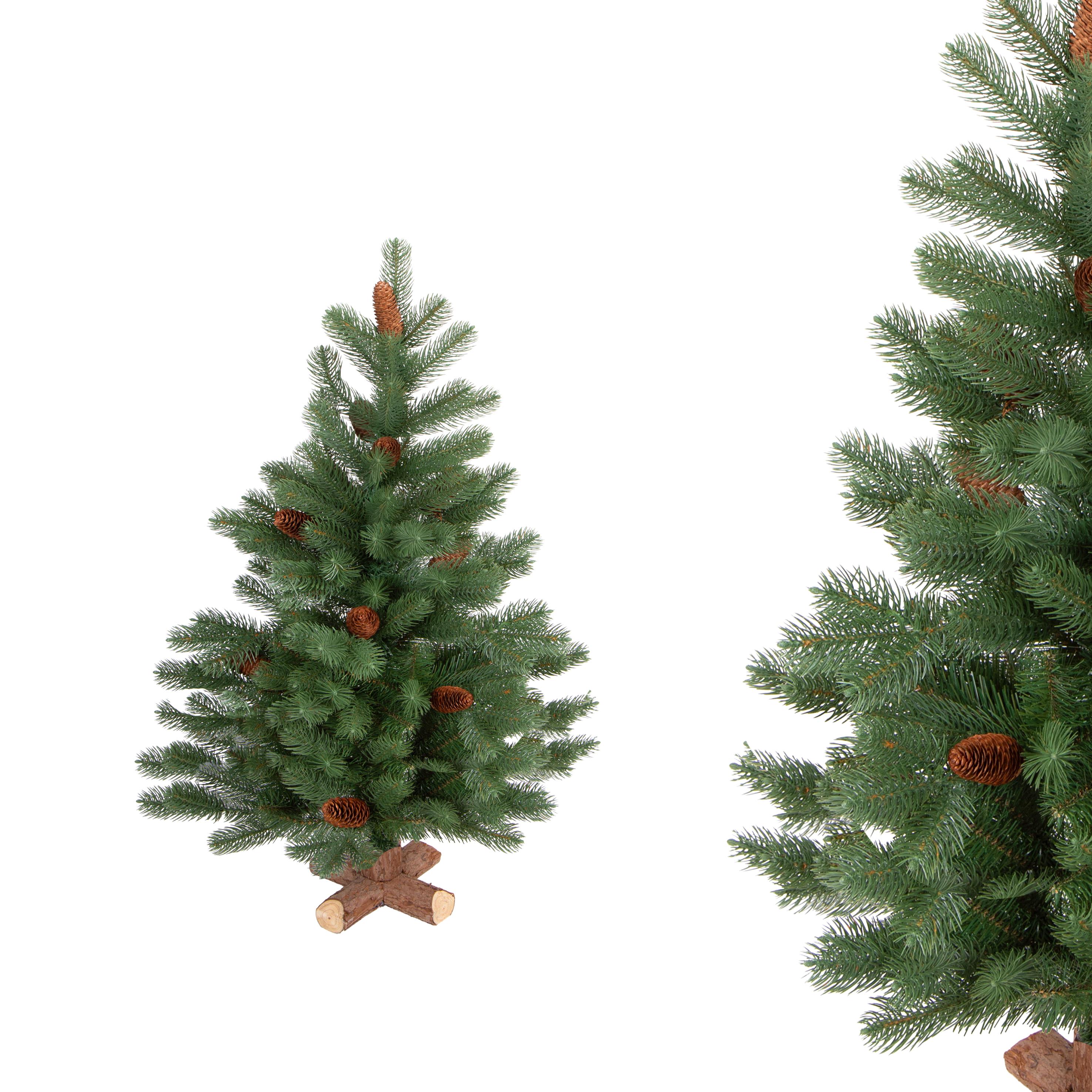 Weihnachtsartikel, FIRS CHRISTMAS TABLE, 90 ABETE WISONCON 186 TIPS C/BASE LEGNO