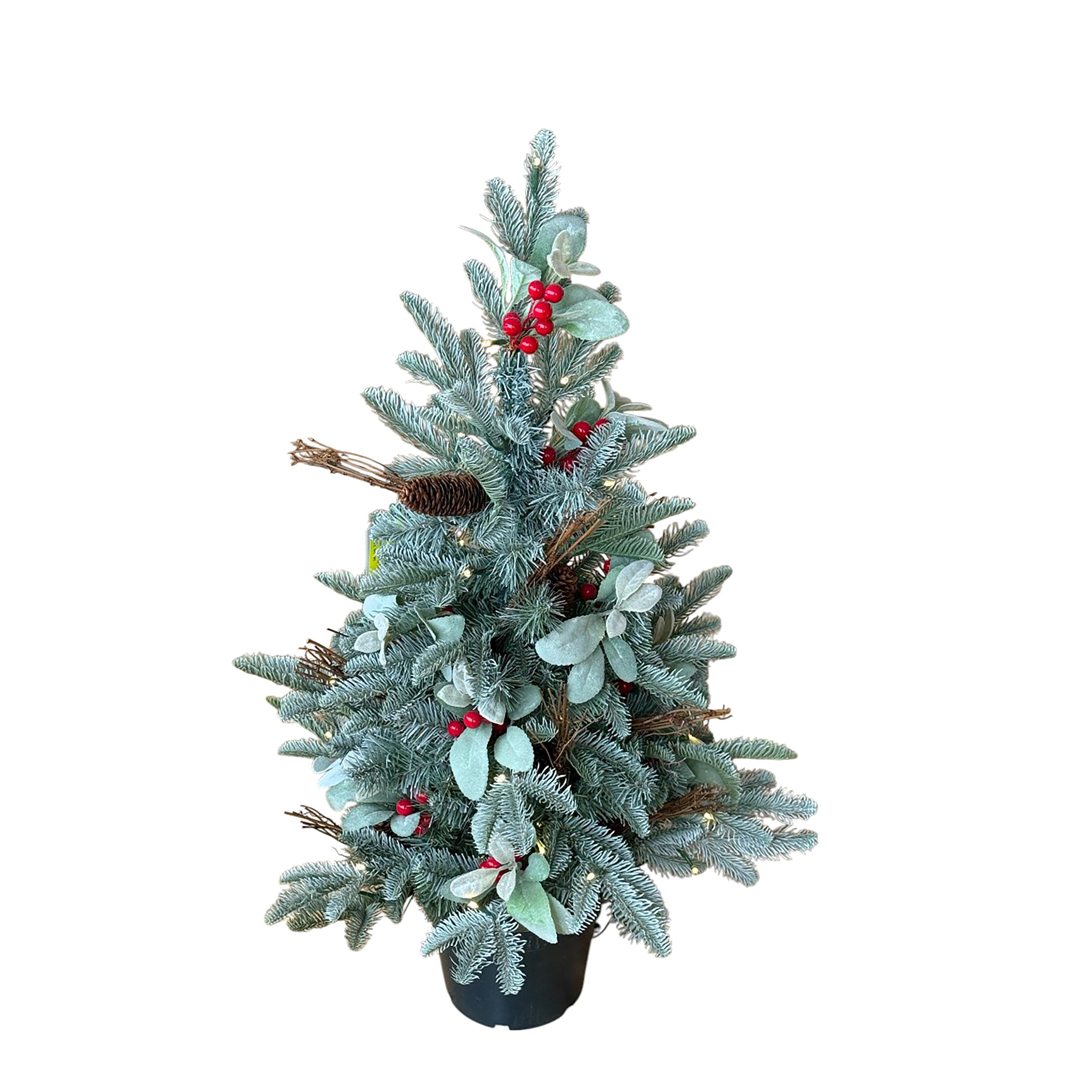 90 CM ABETE 251T C/FIORI 50 LED C/VASO