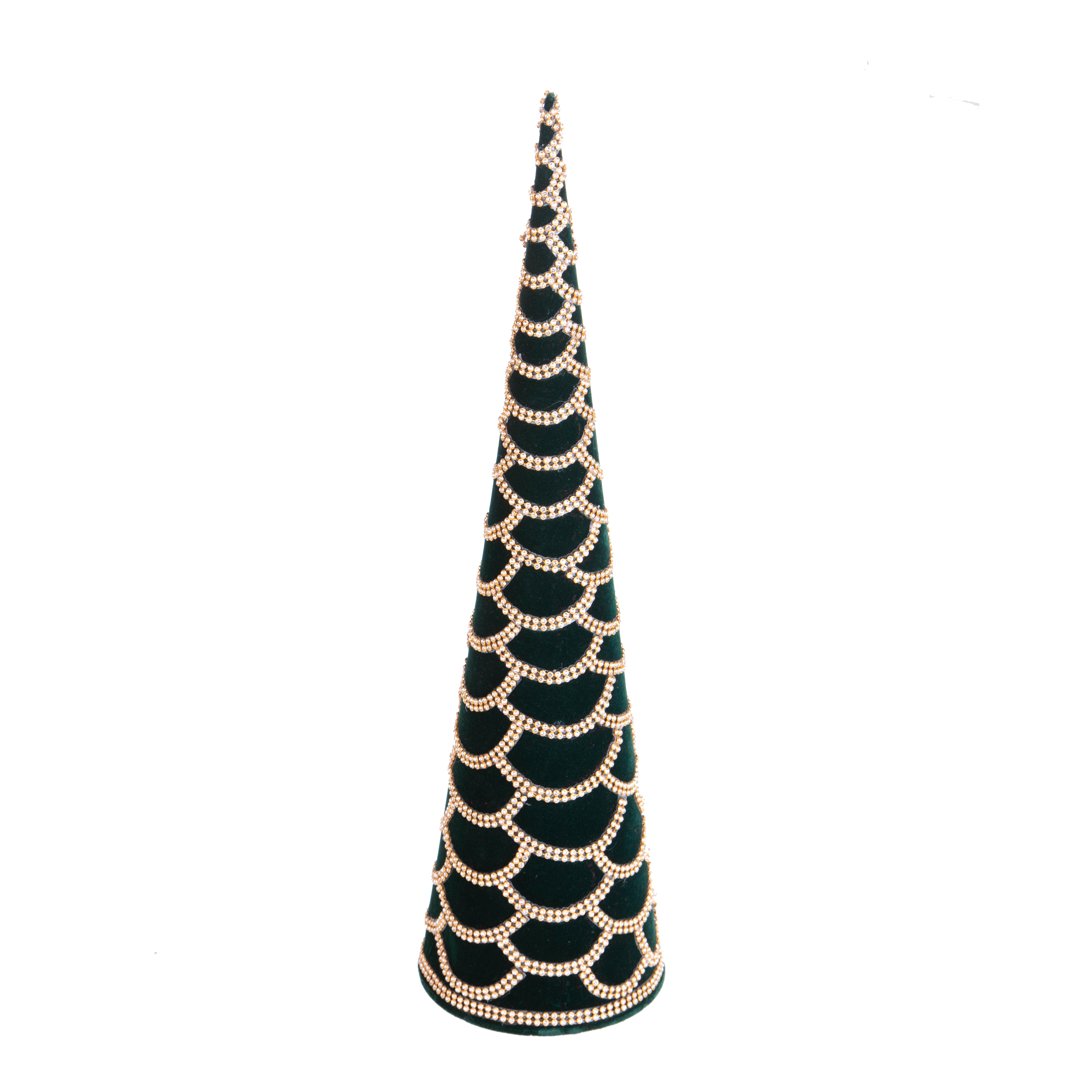CONO D.12XH.45CM VELVET C/FASCIA STRASS