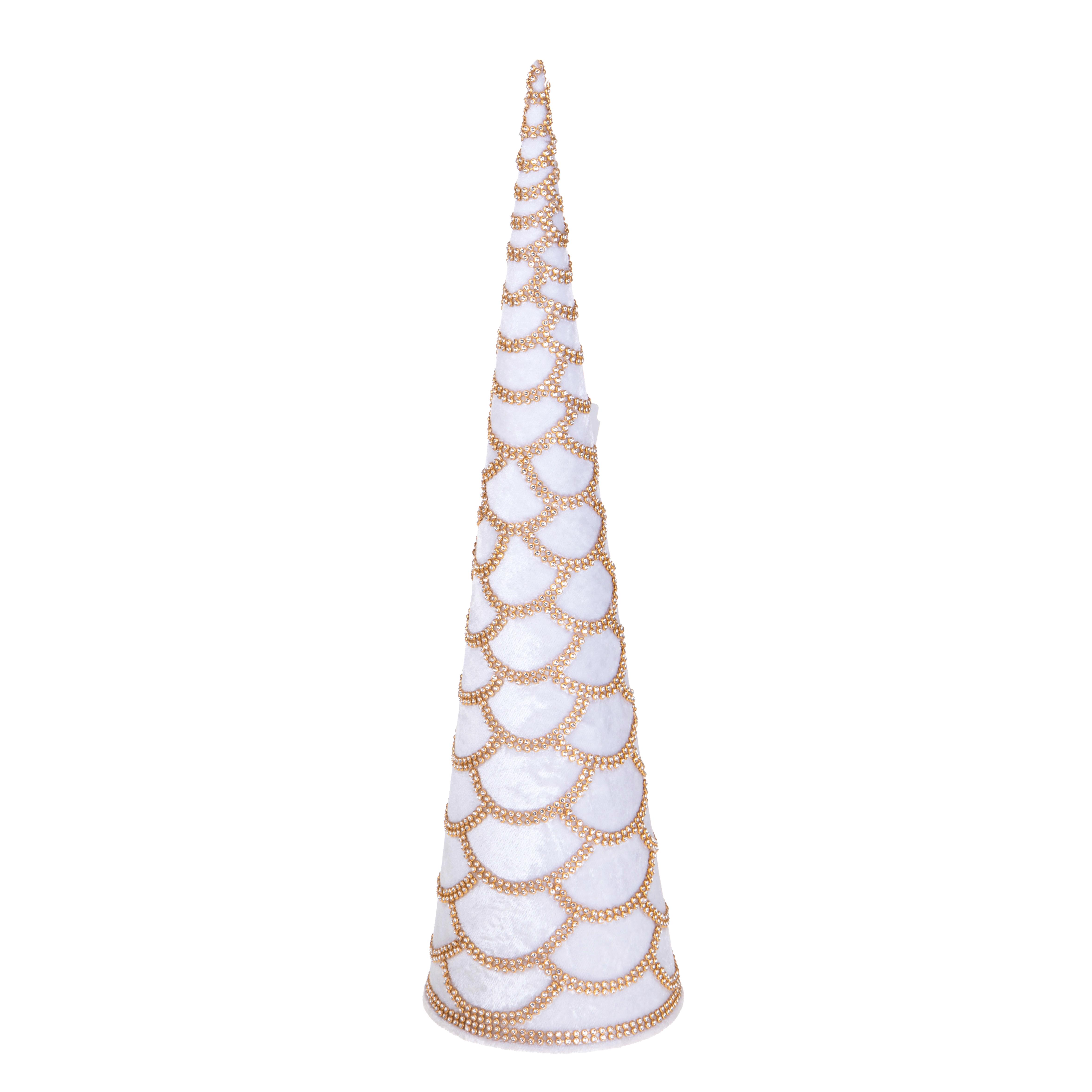 CONO D.12XH.45CM VELVET C/FASCIA STRASS