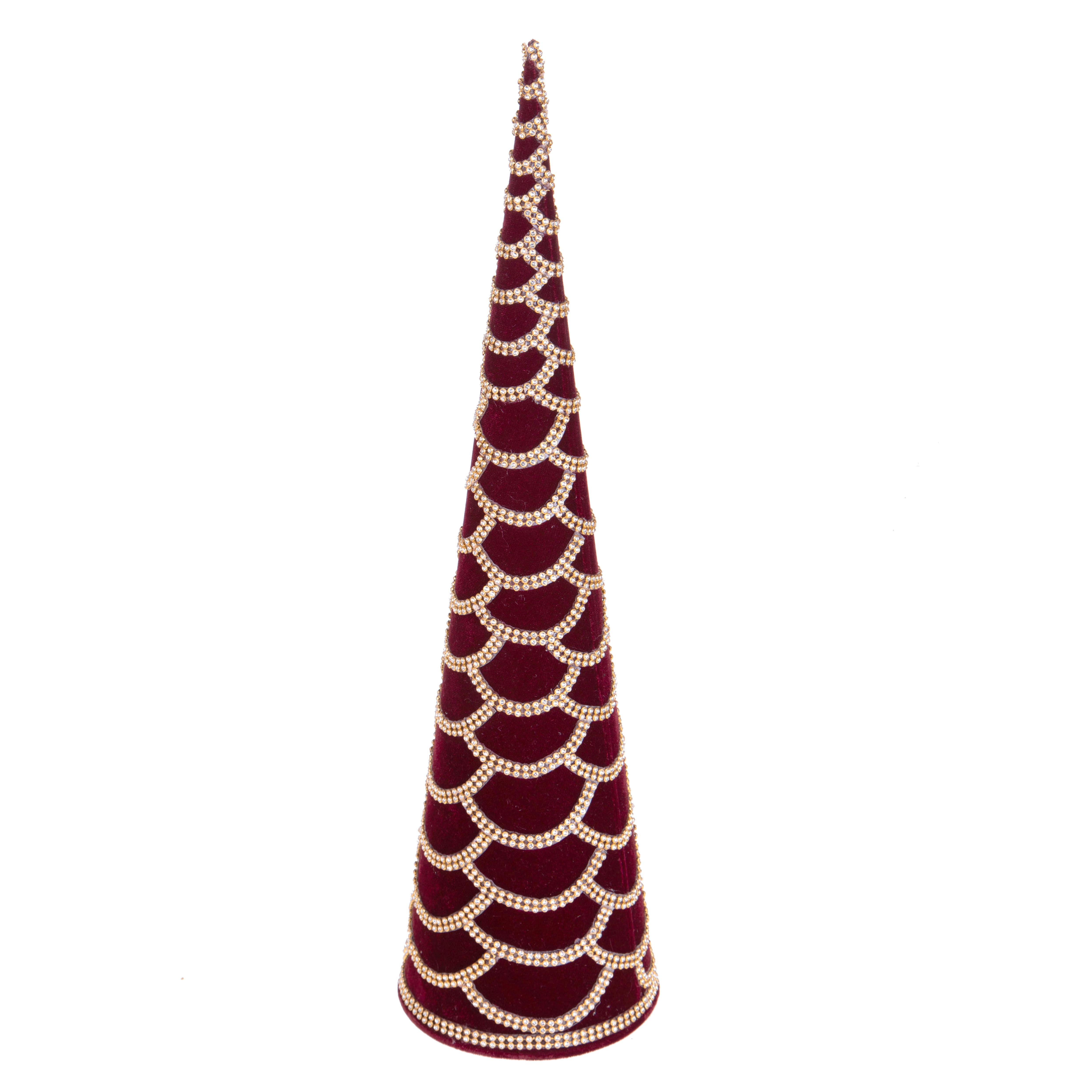 CONO D.12XH.45CM VELVET C/FASCIA STRASS