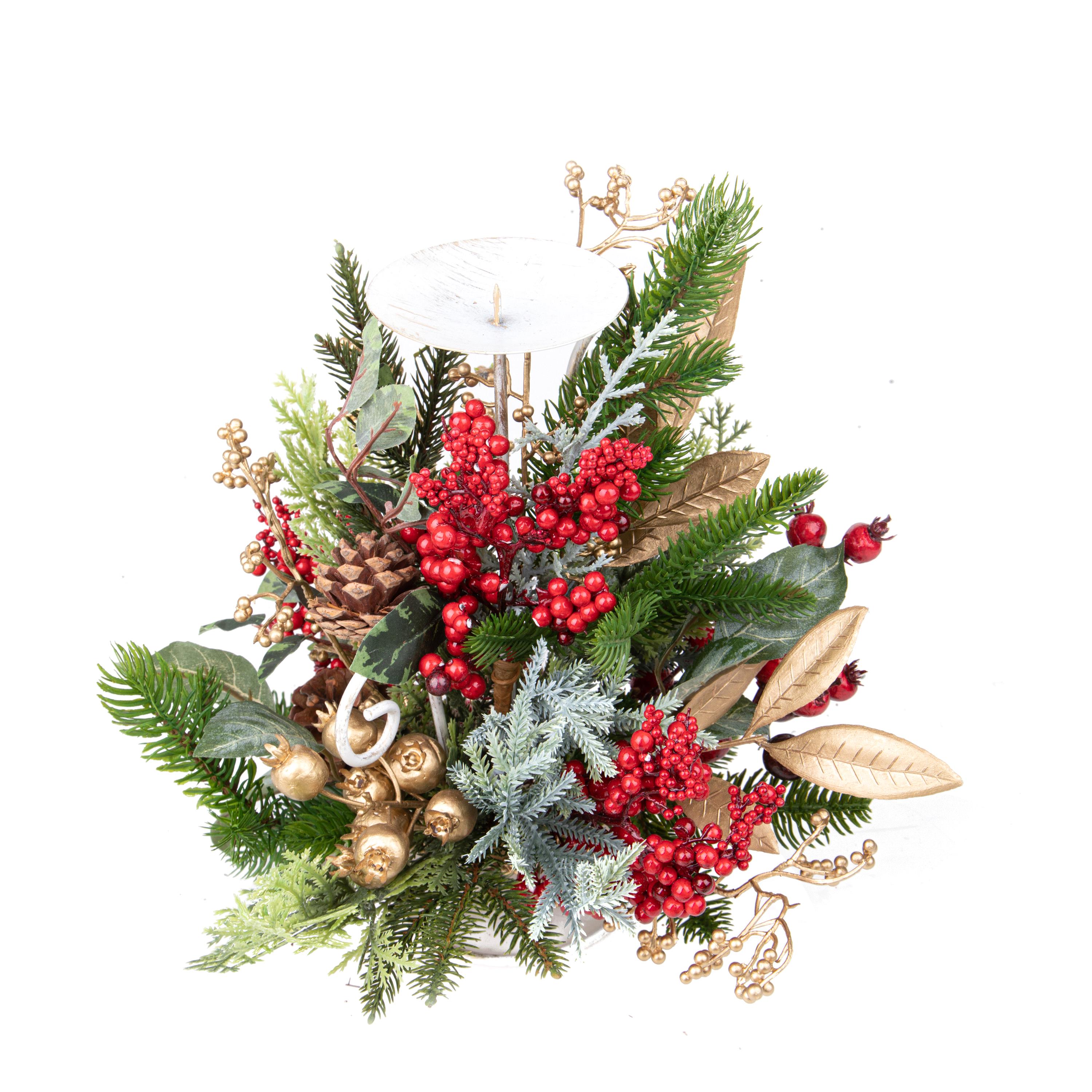 Weihnachtsartikel,Objekte und Glaskugeln hängen,P/CANDELA 15XH.33 CM X 1 GOLD BERRIES