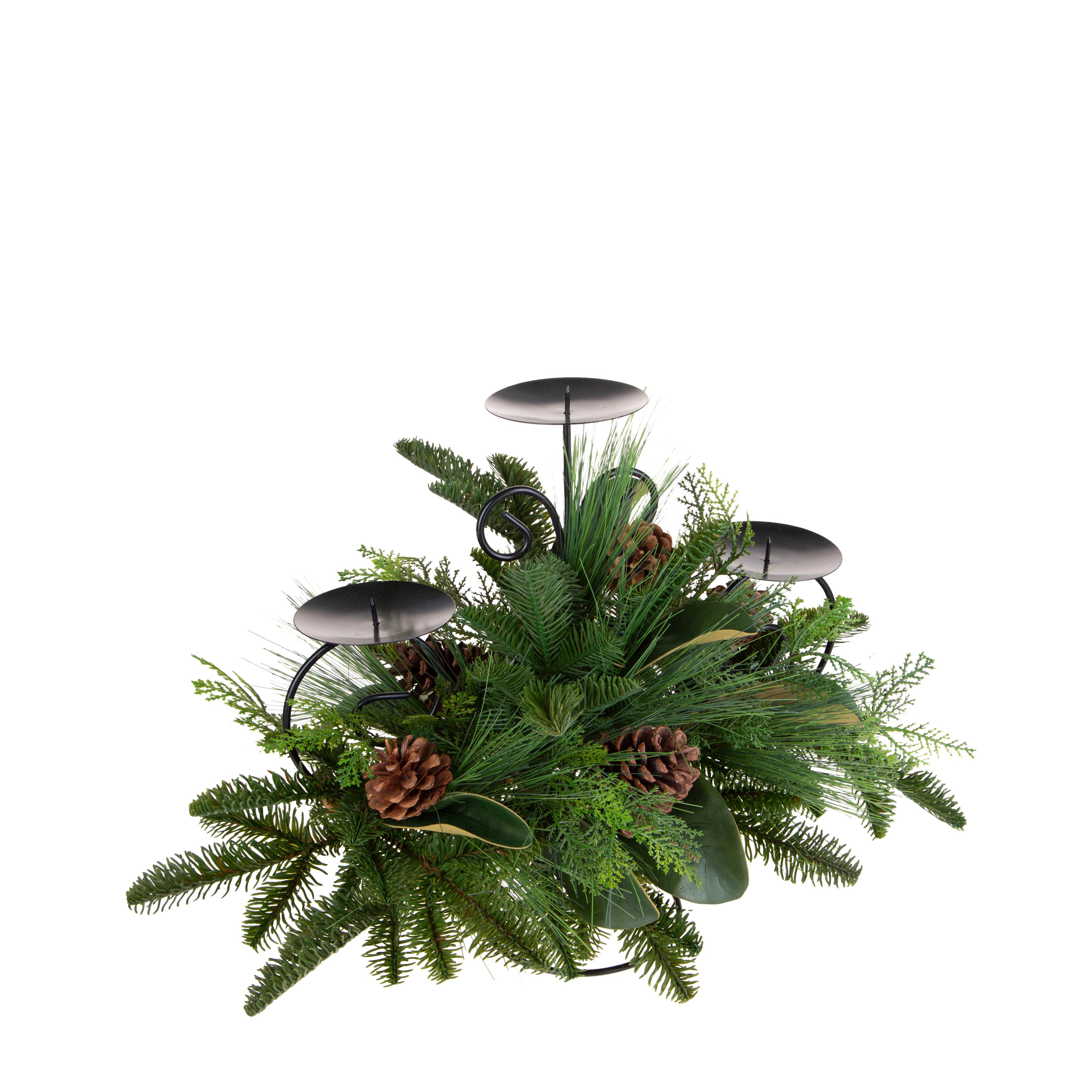 P/CANDELE X 3 50XH.40CM C/PINO E MAGNOLI