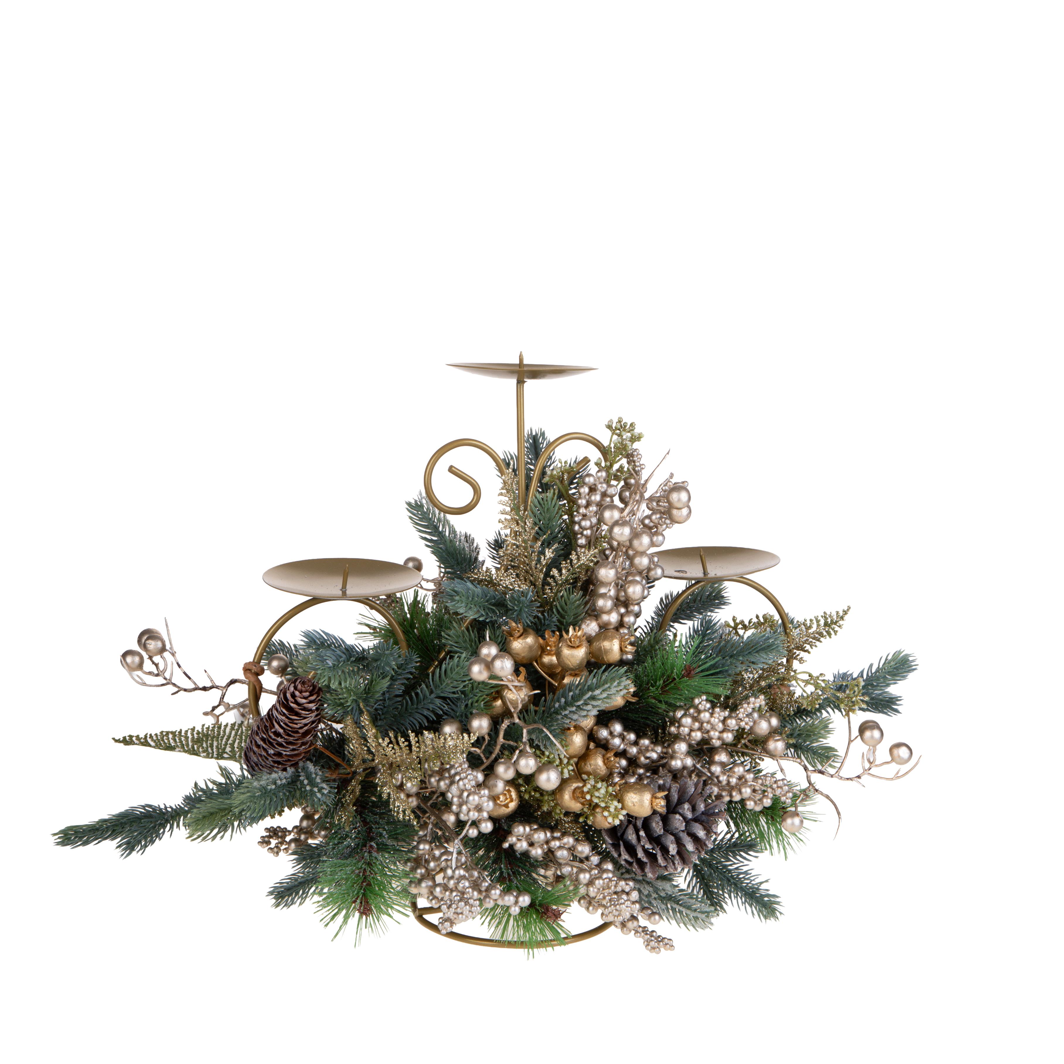 P/CANDELE X 3 50XH.40CM C/ILEX E PIGNE