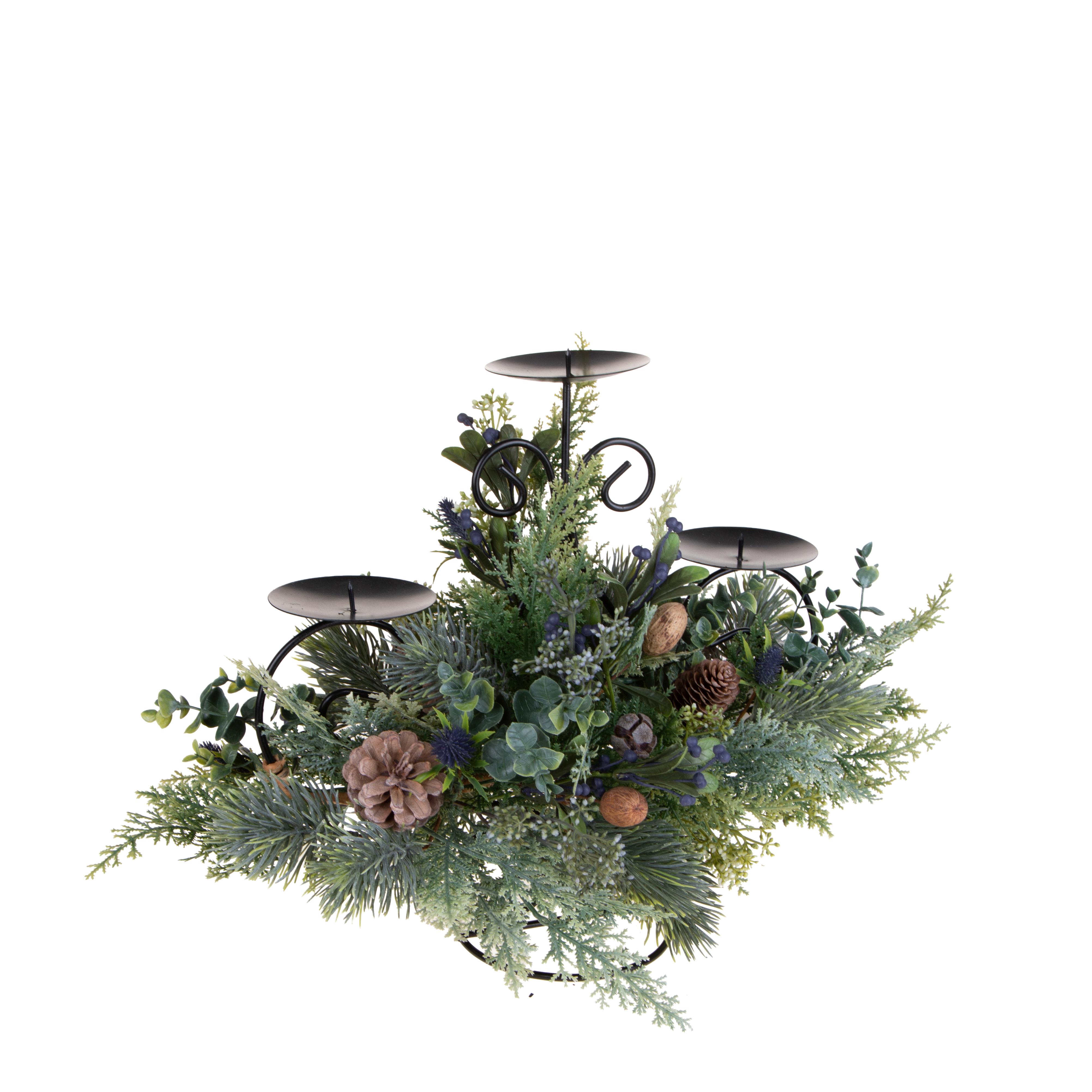 P/CANDELE X 3 50XH.40CM GHIANDE E MIRTIL