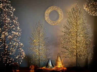 TREES, TOPIARY N CONES WITH LIGHTS